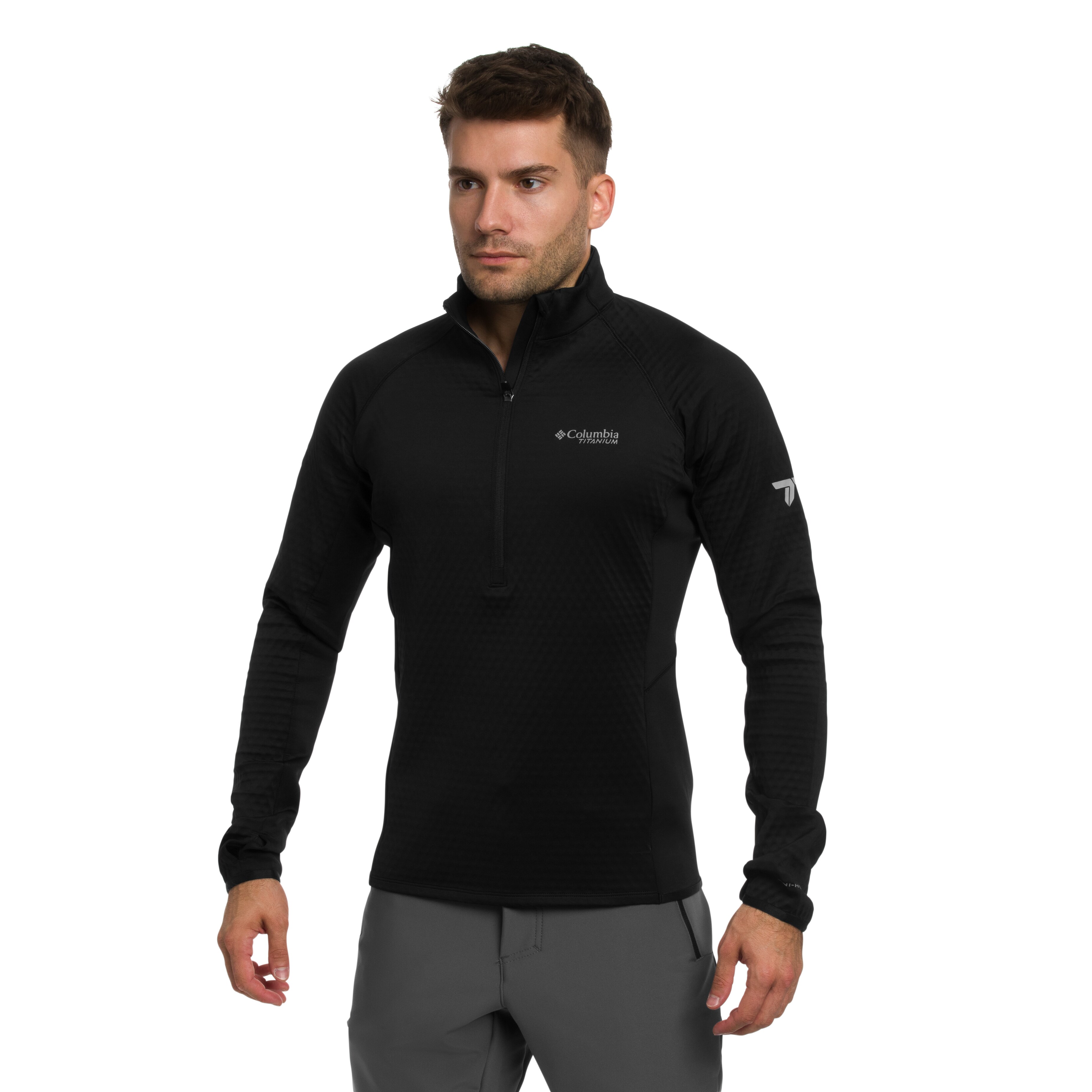 Columbia Crystal Leaf Omni-Heat Helix Technical Half Zip Fleece polár pulóver - Black