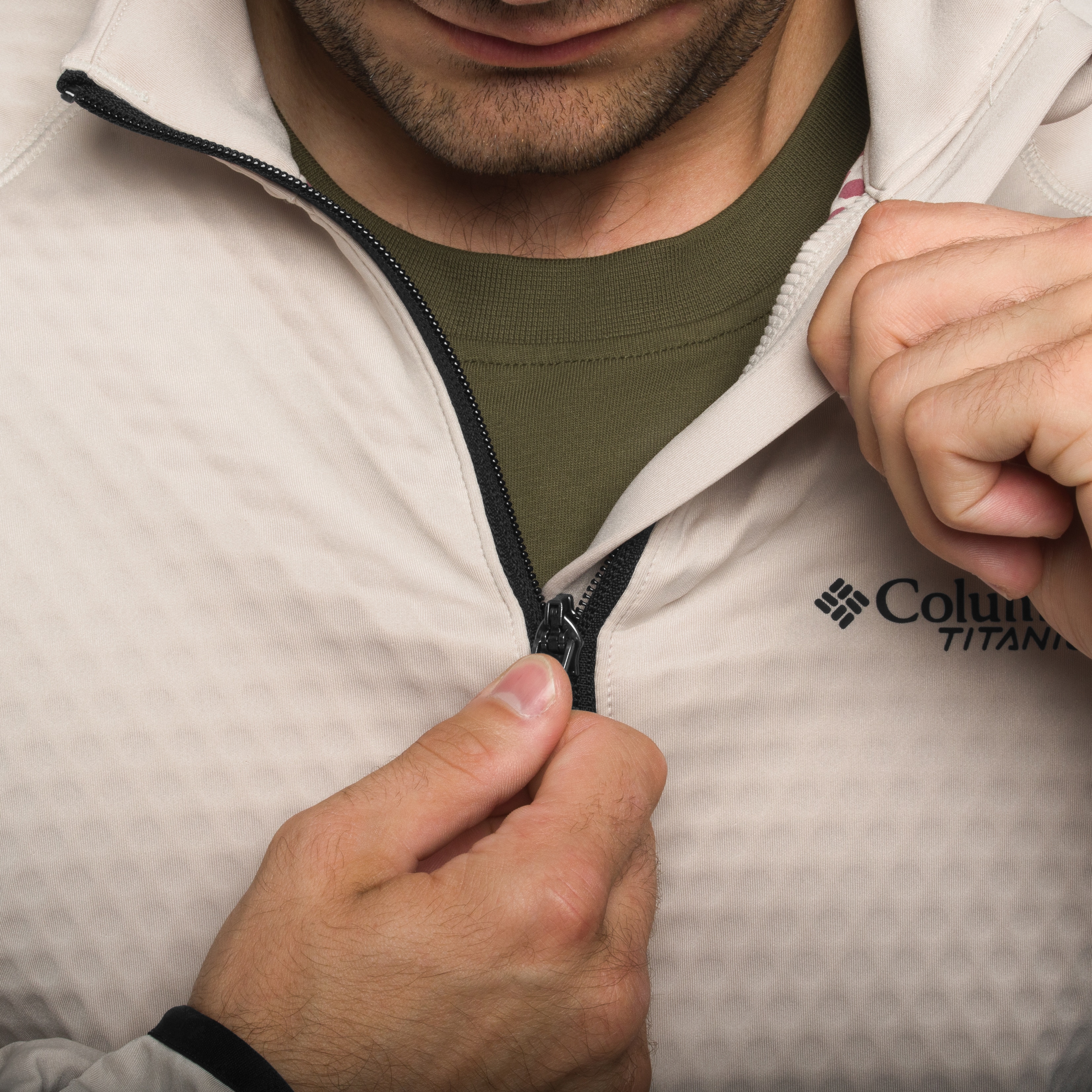 Columbia Crystal Leaf Omni-Heat Helix Technical Half Zip Fleece polár pulóver - Dark Stone/Black