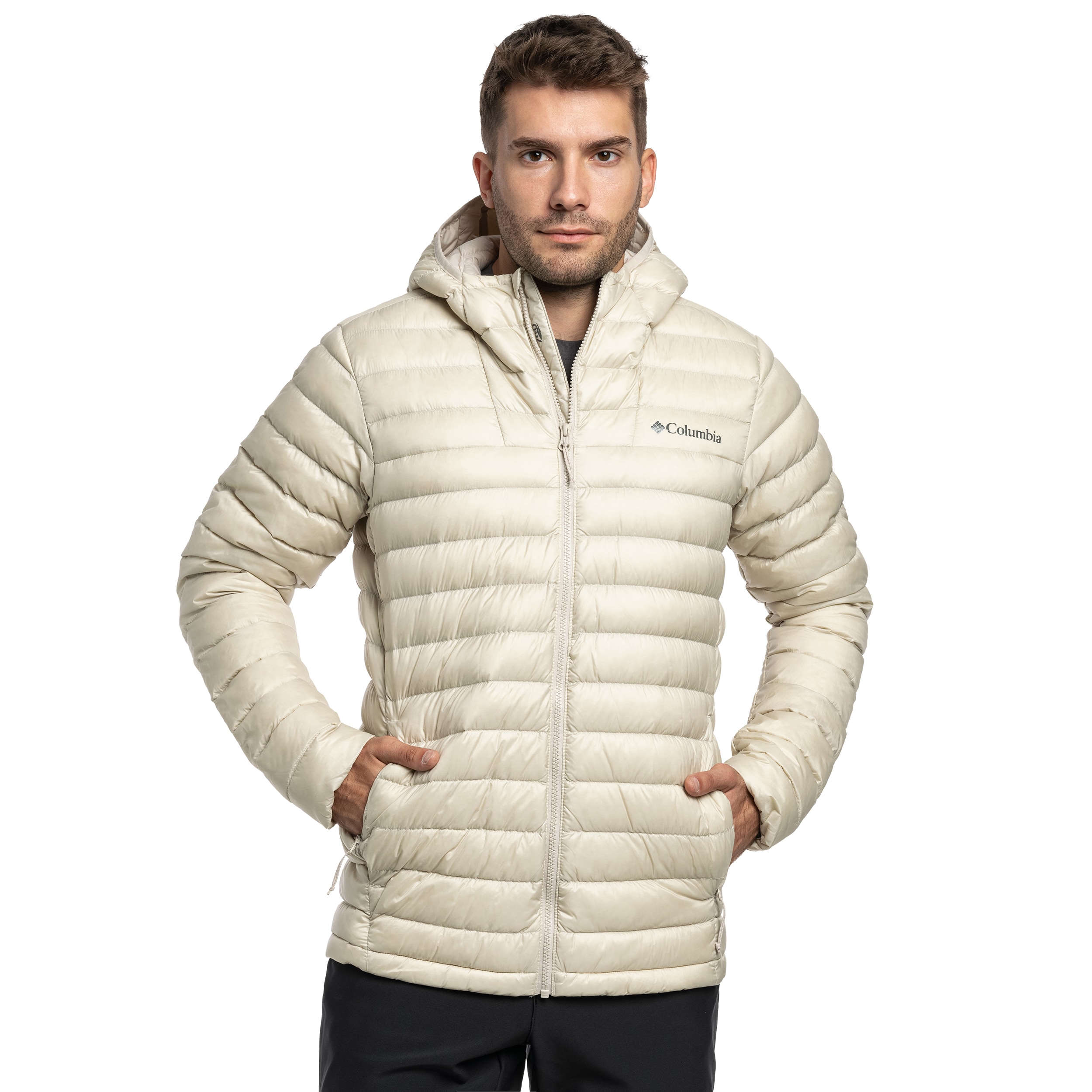 Columbia Corelite Down Hooded kabát - Dark Stone