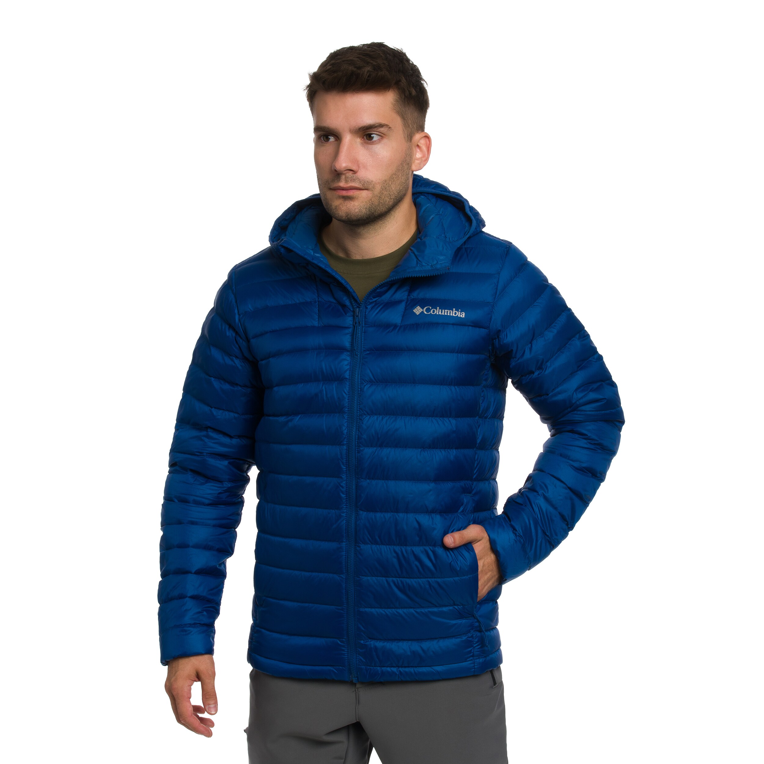 Columbia Corelite Down Hooded kabát - Mountain Blue