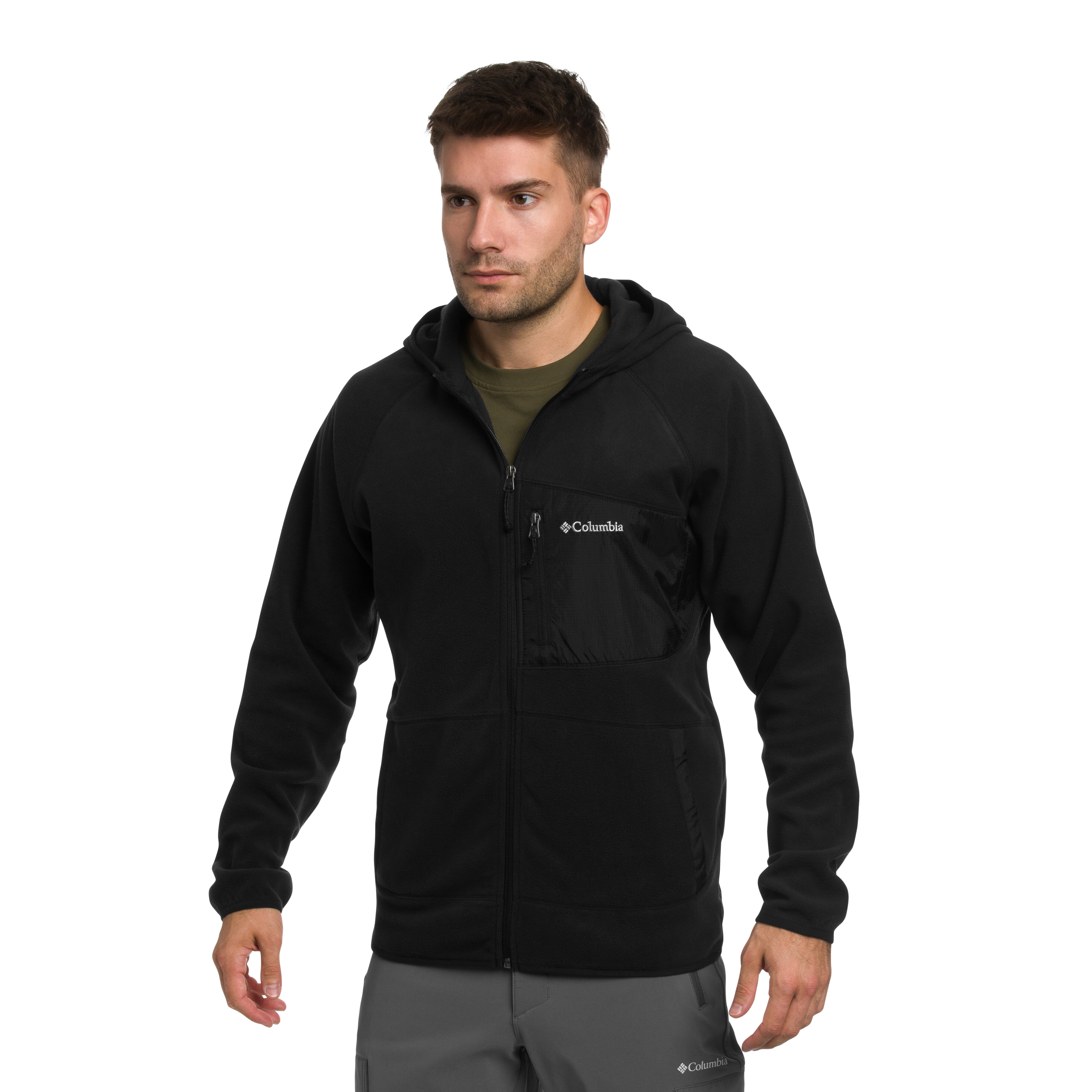 Columbia Fast Trek Overlay Hooded polár pulóver - Black