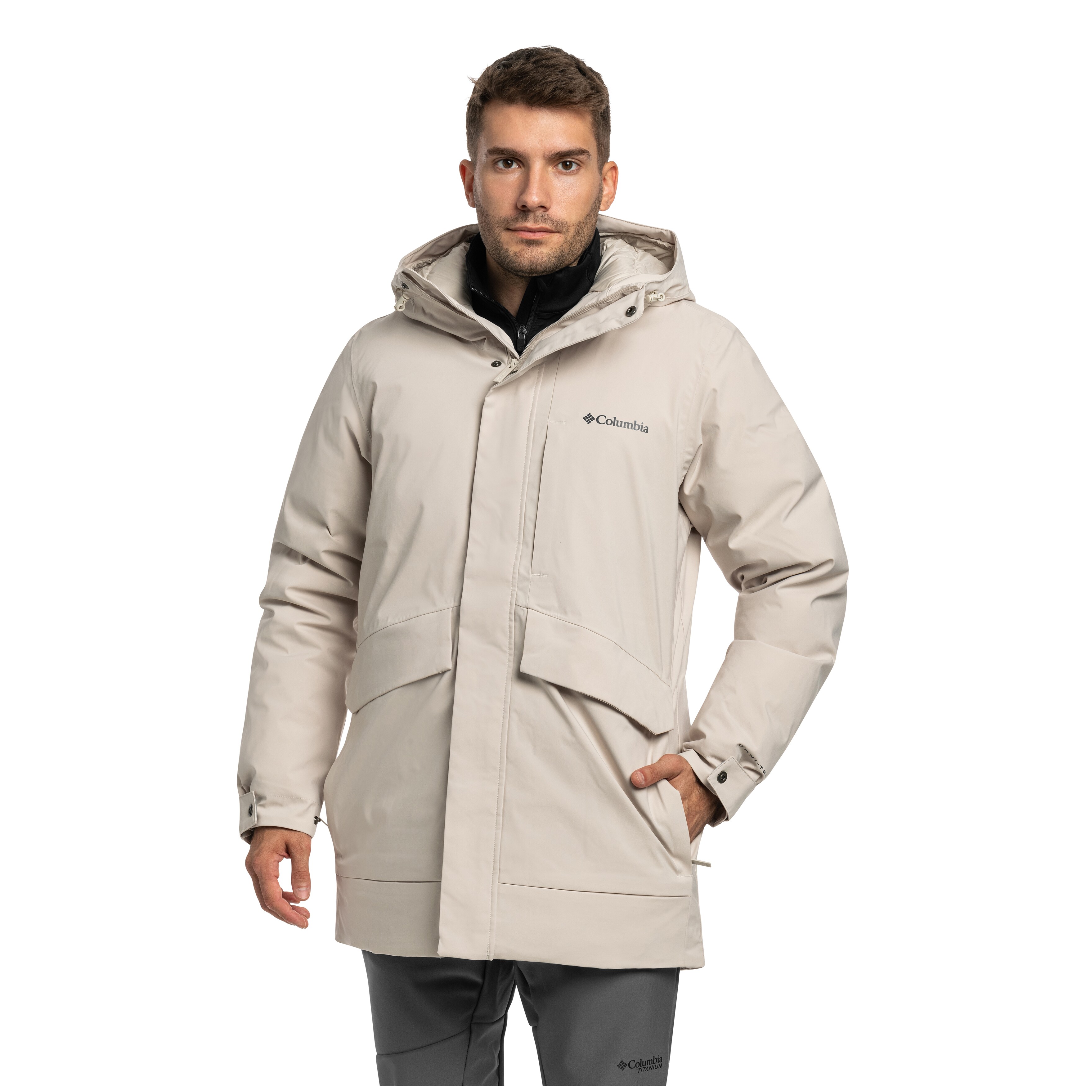 Columbia Street Heights Waterproof Down Parka kabát - Dark Stone