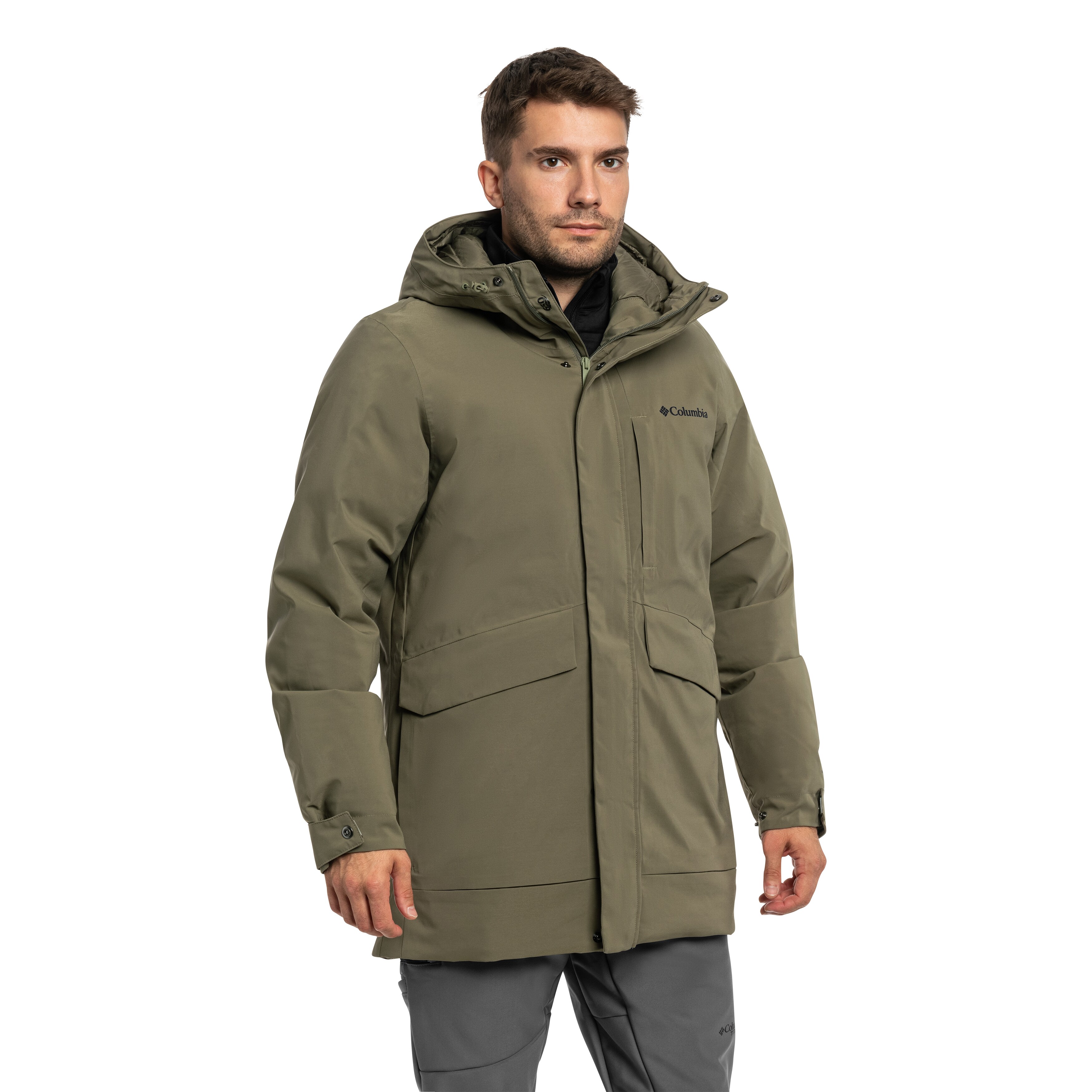 Columbia Street Heights Waterproof Down Parka kabát - Stone Green