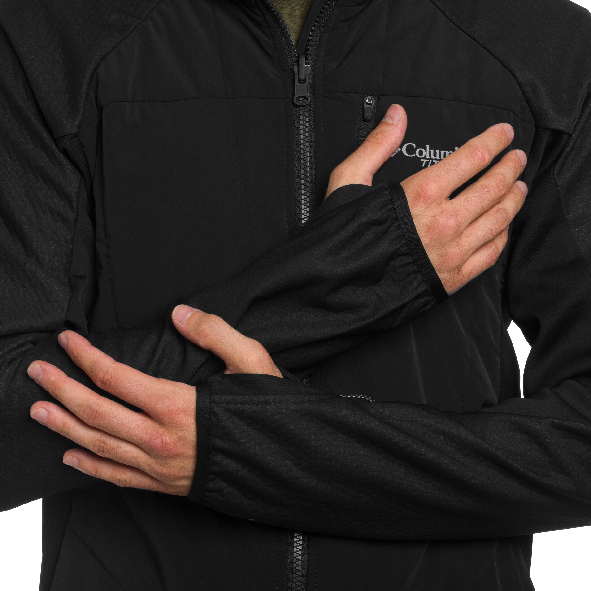 Columbia Arctic Crest Hybrid Technical Fleece kabát - Black
