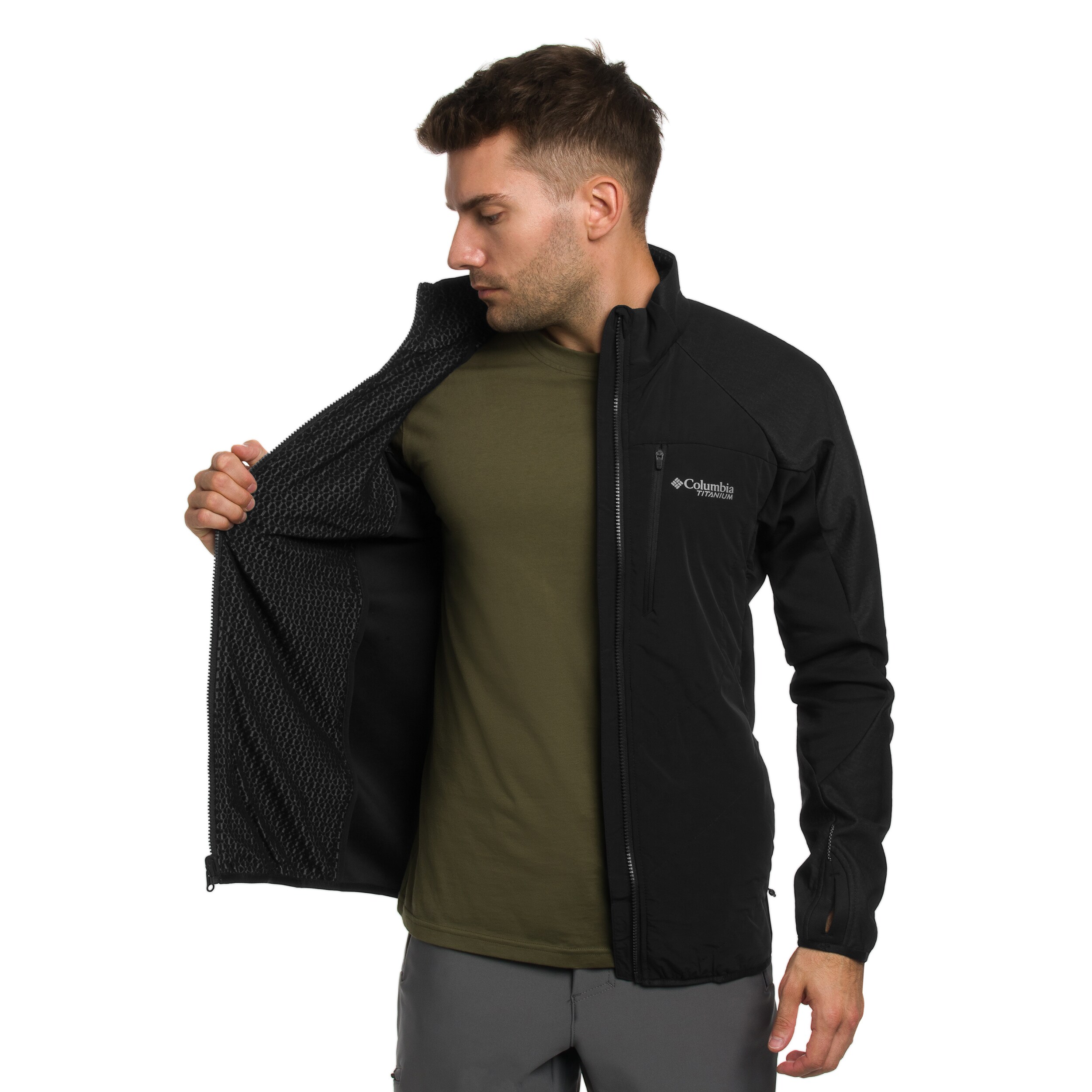 Columbia Arctic Crest Hybrid Technical Fleece kabát - Black