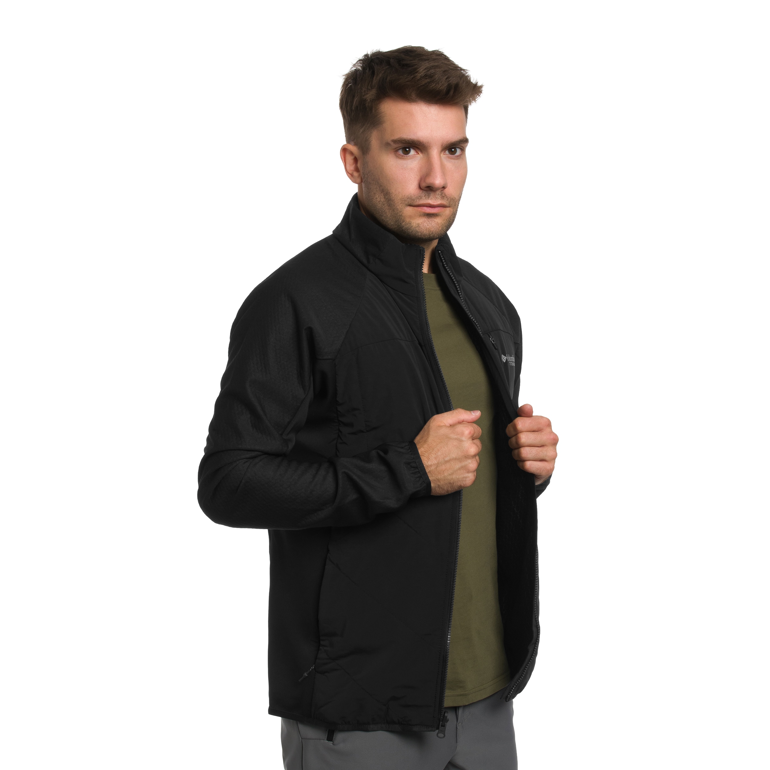 Columbia Arctic Crest Hybrid Technical Fleece kabát - Black