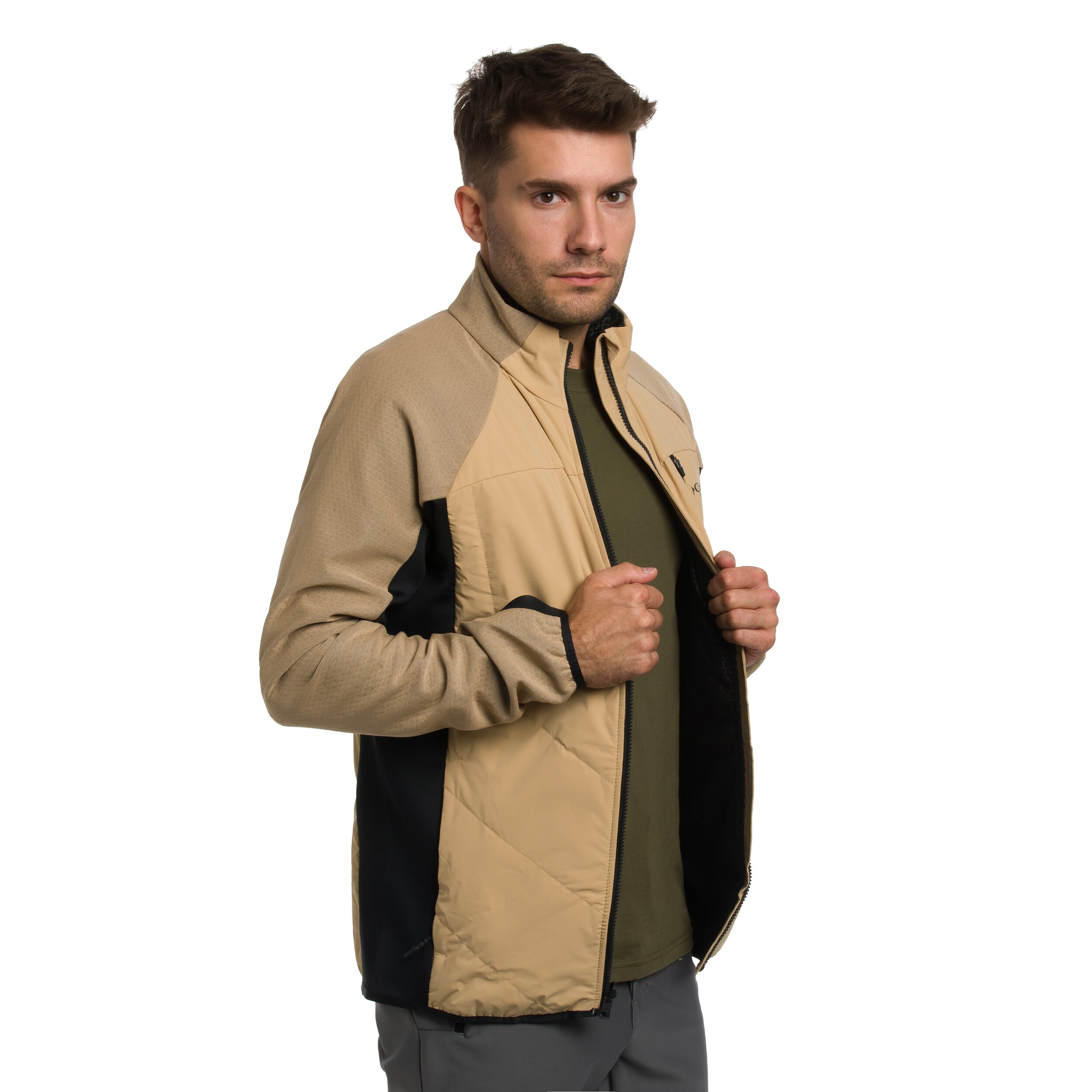Columbia Arctic Crest Hybrid Technical Fleece kabát - Canoe/Black
