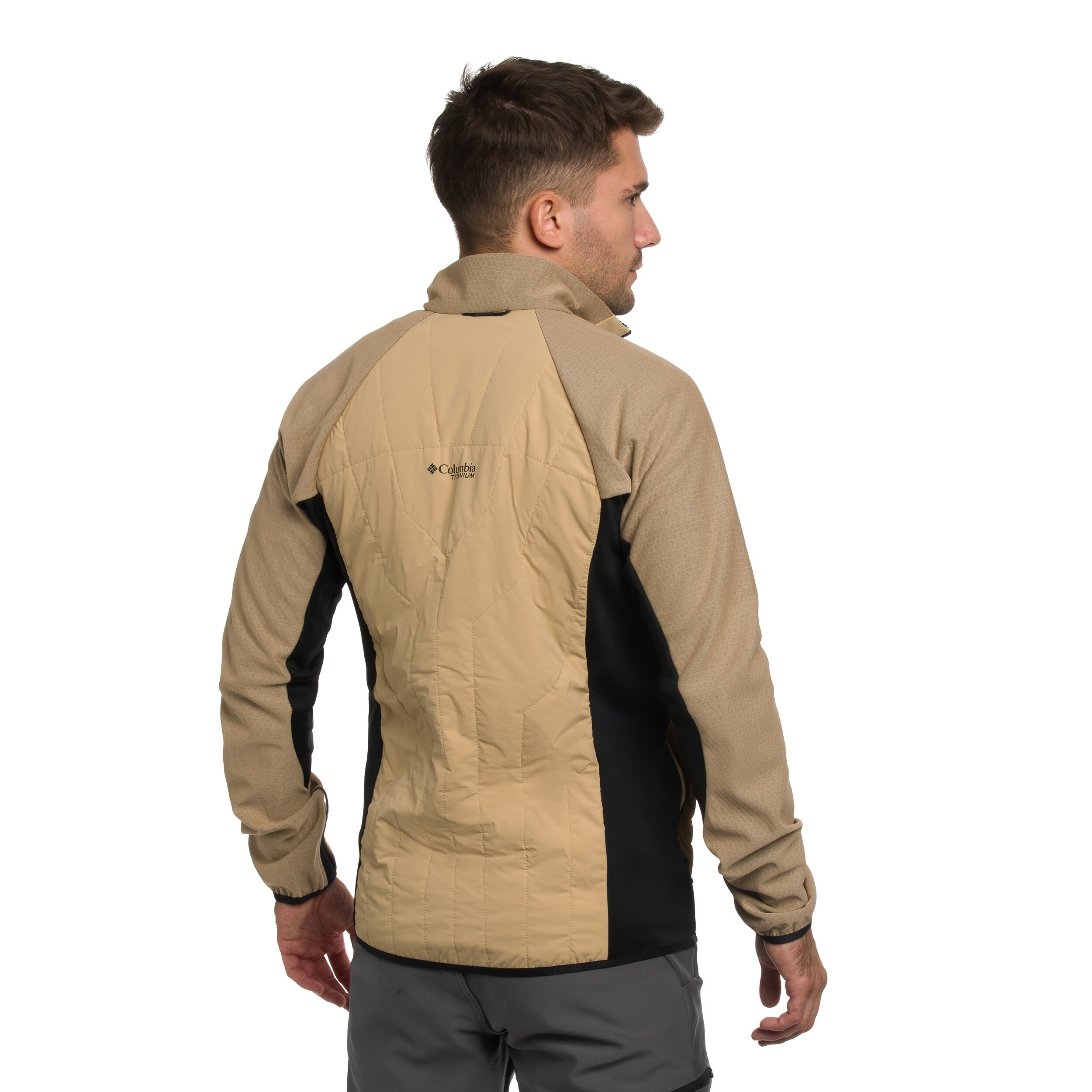 Columbia Arctic Crest Hybrid Technical Fleece kabát - Canoe/Black