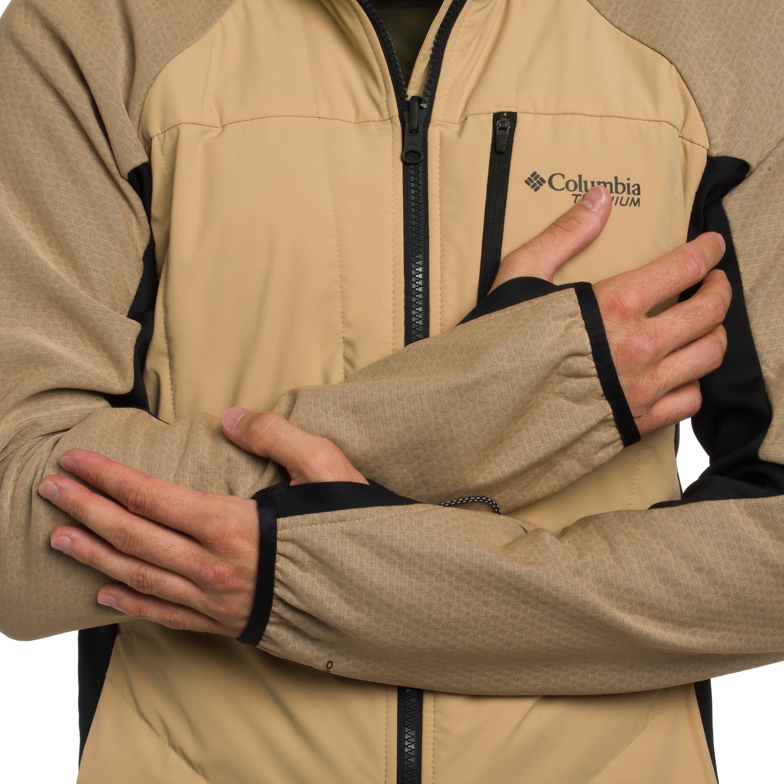 Columbia Arctic Crest Hybrid Technical Fleece kabát - Canoe/Black