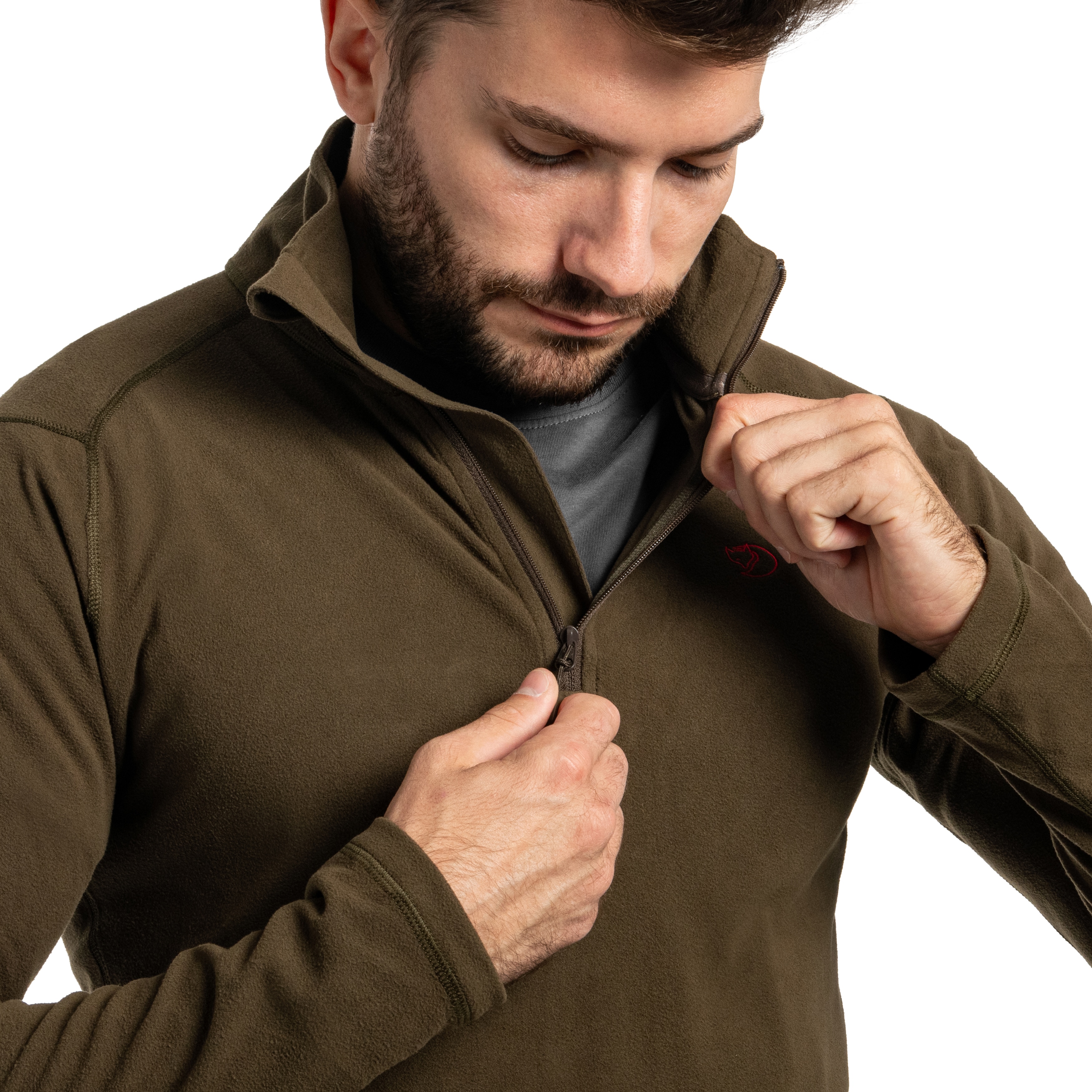 Fjallraven Pine Fleece polár pulóver - Dark Olive