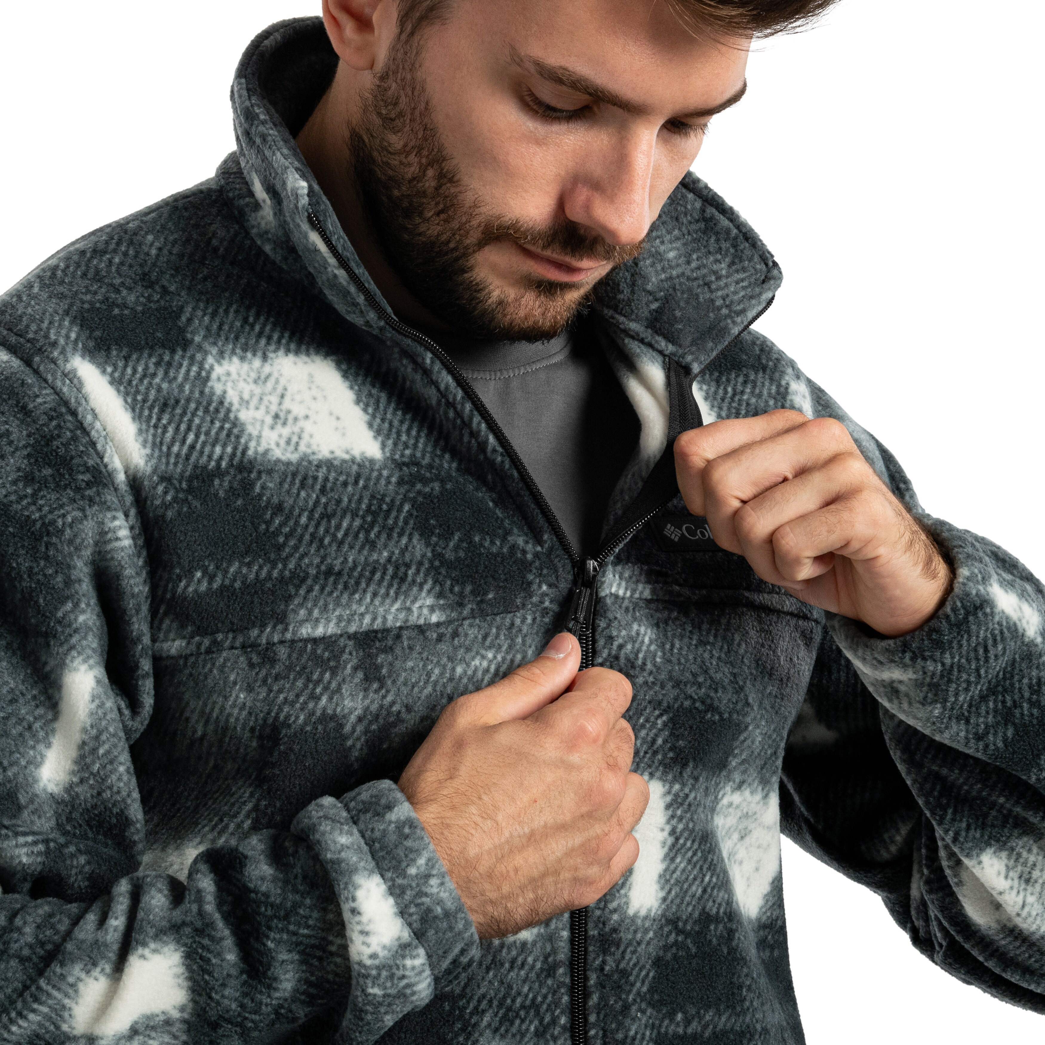 Columbia Steens Mountain Printed Jacket polár pulóver - Chalk Omblur