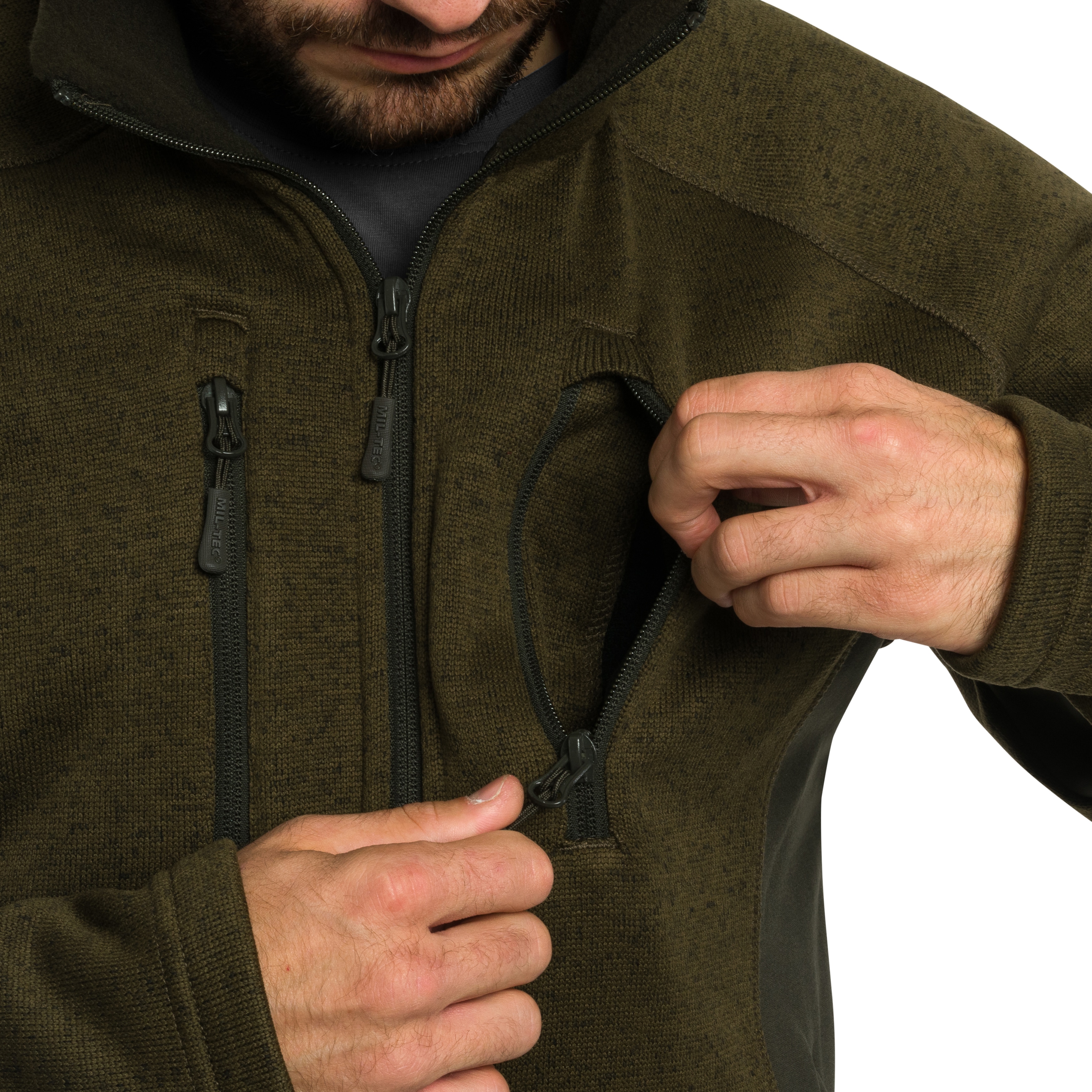 Mil-Tec Outdoor Structure Fleece polár pulóver - Olive