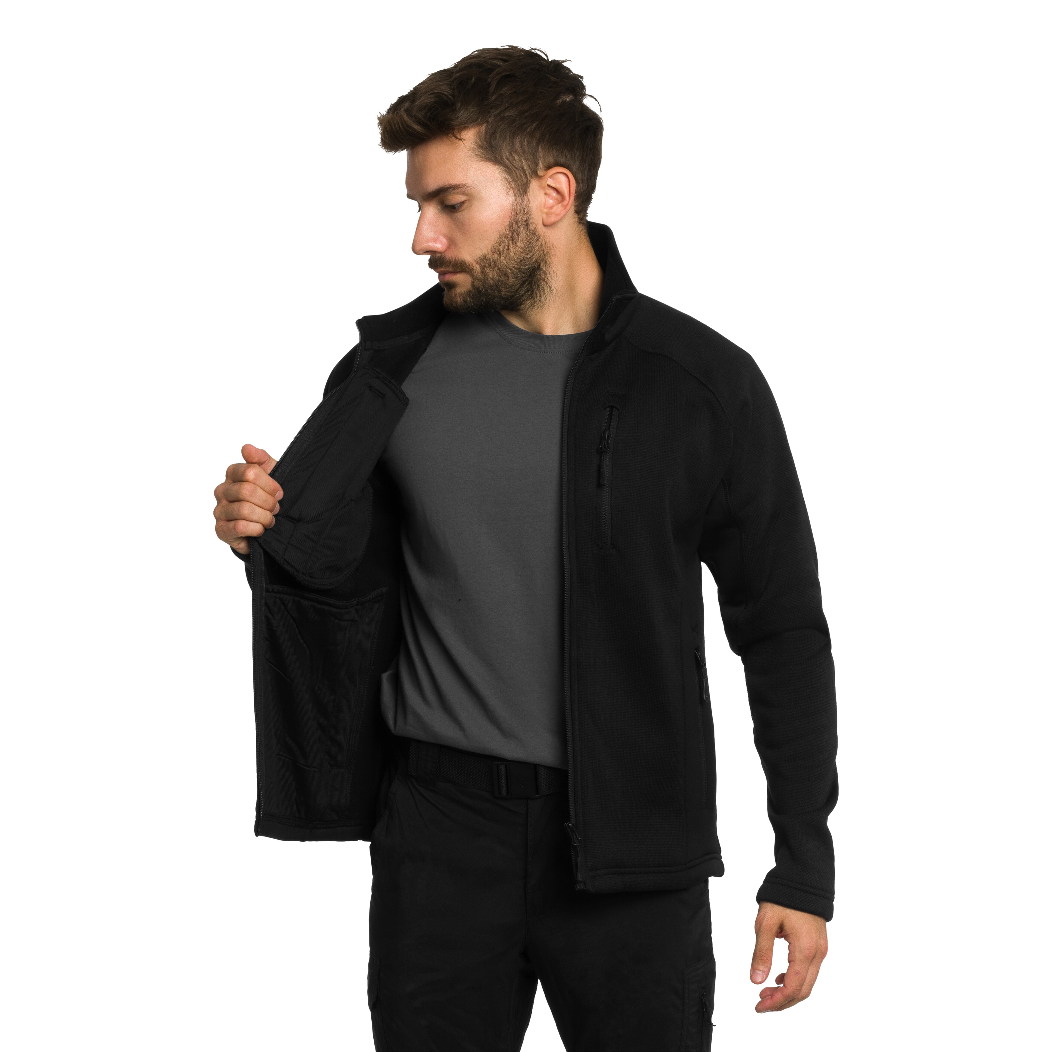 Mil-Tec Outdoor Structure Fleece polár pulóver - Black