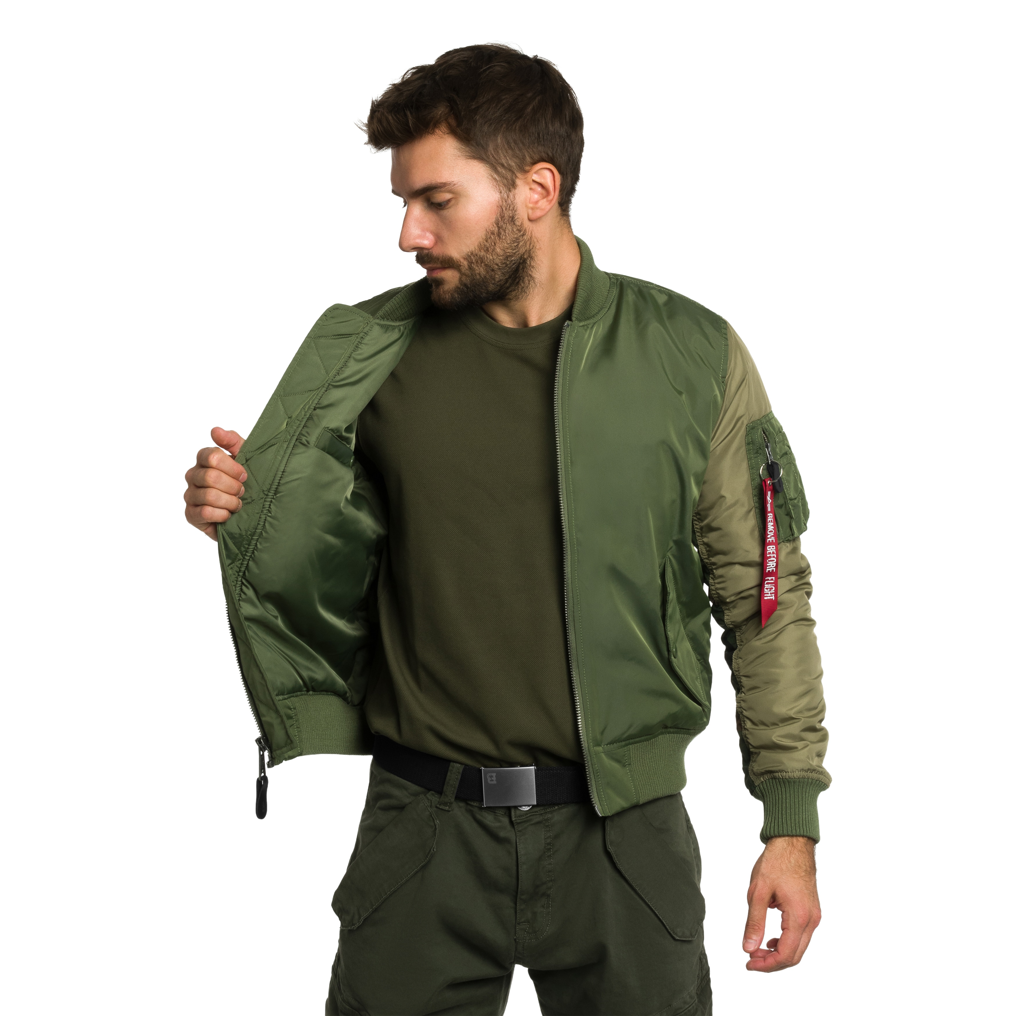 Alpha Industries MA-1 Camo Back Embroidery Bomber kabát - Sage Green
