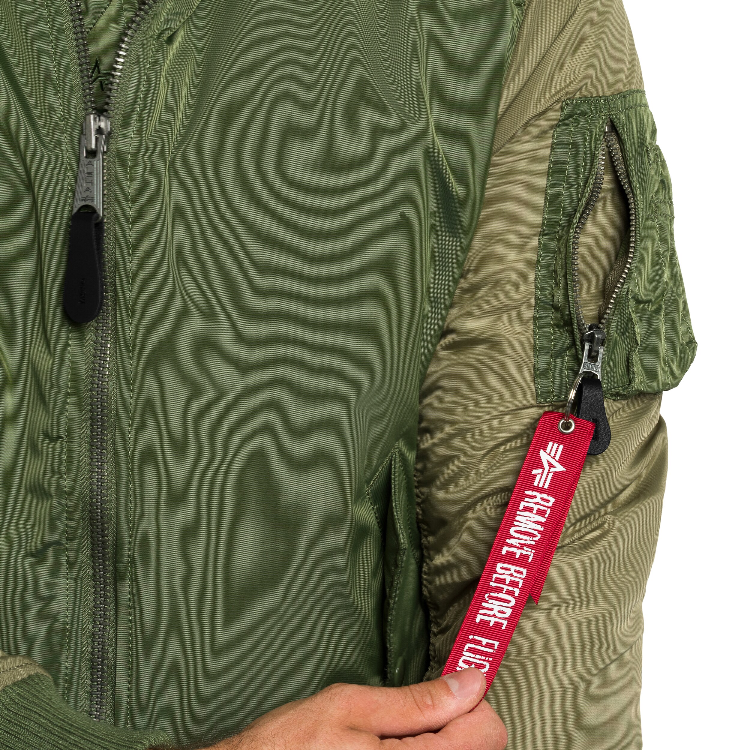 Alpha Industries MA-1 Camo Back Embroidery Bomber kabát - Sage Green