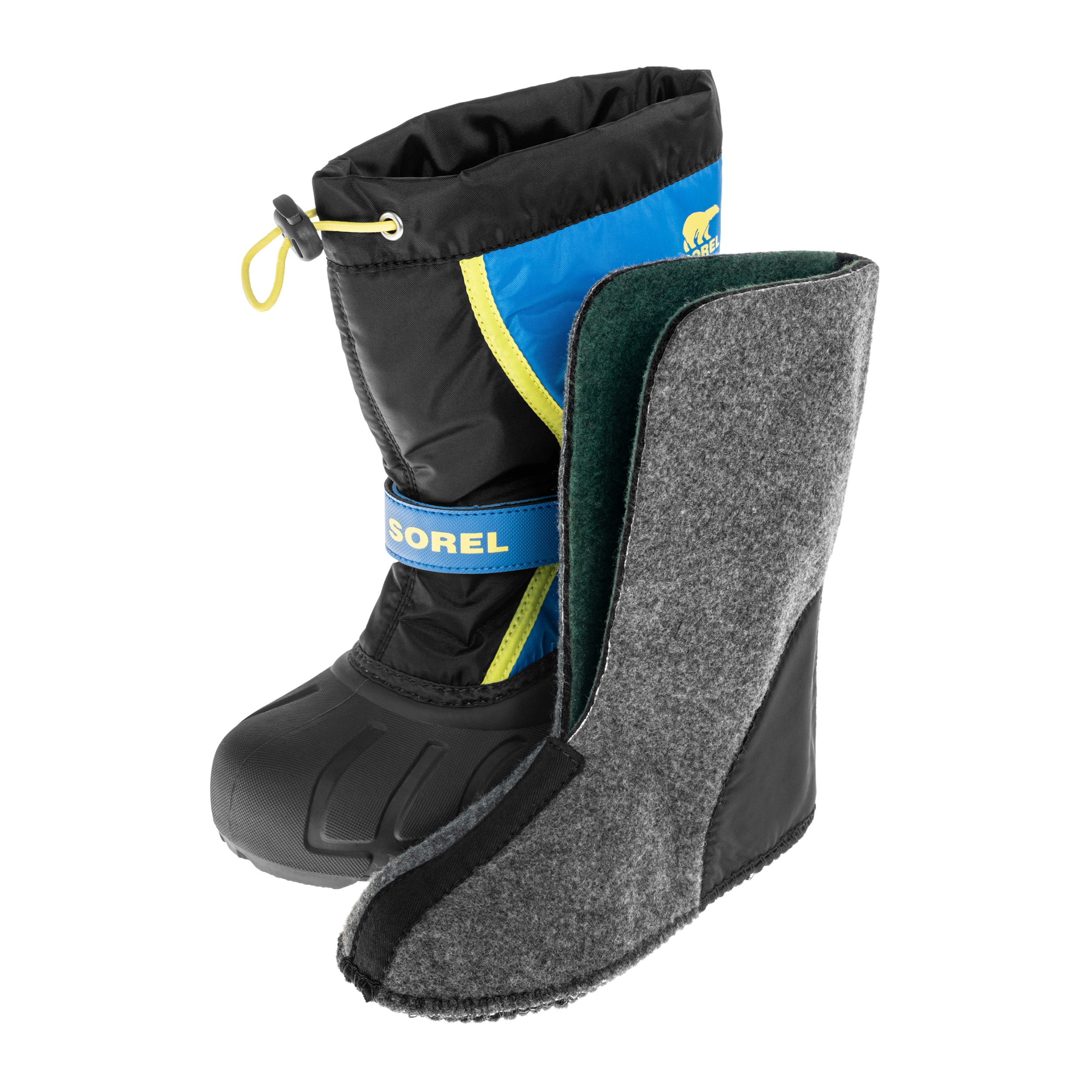 Sorel Flurry Print Youth Boot gyerek hócsizma - Black/Super Blue