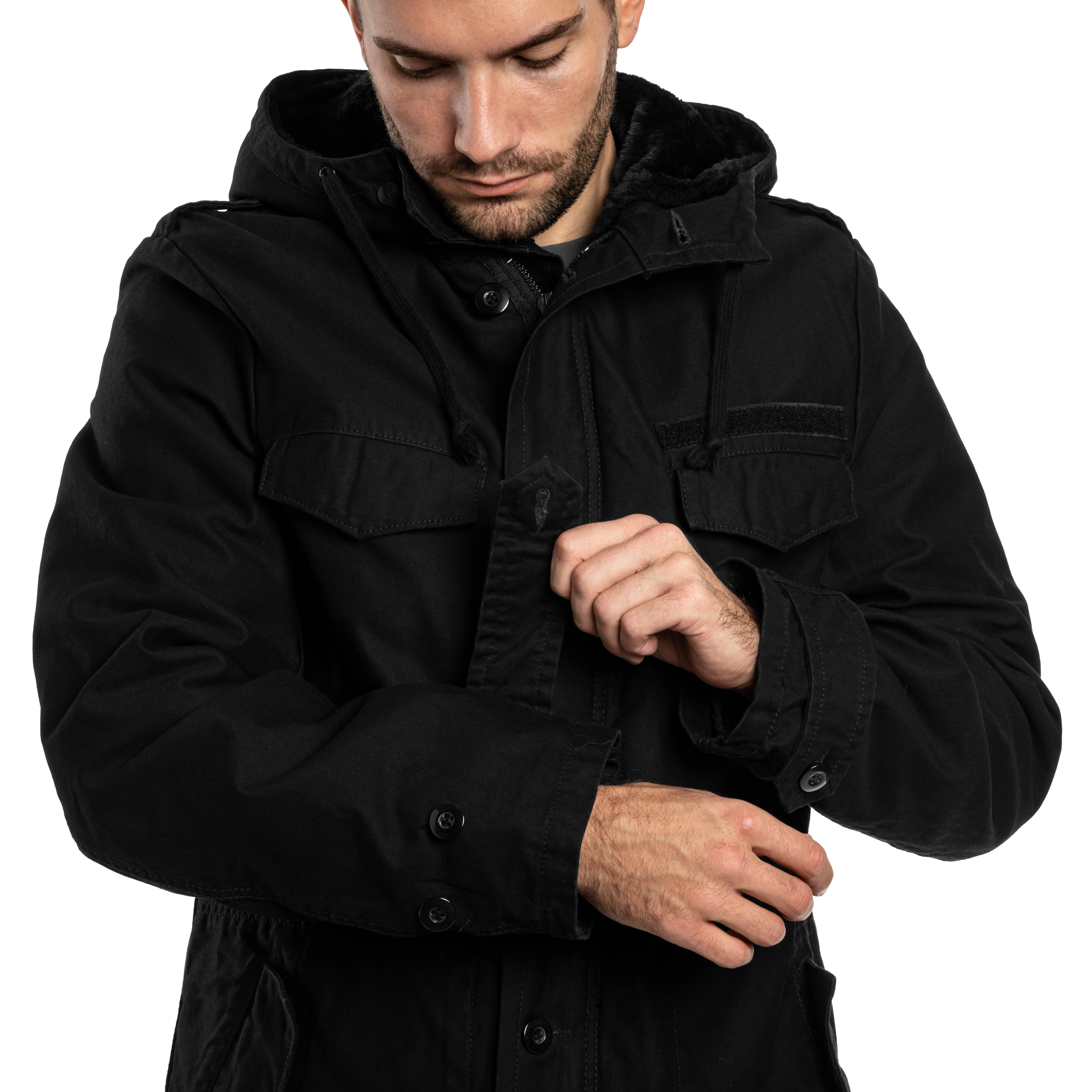 Brandit BW Parka nehéz kabát - Fekete