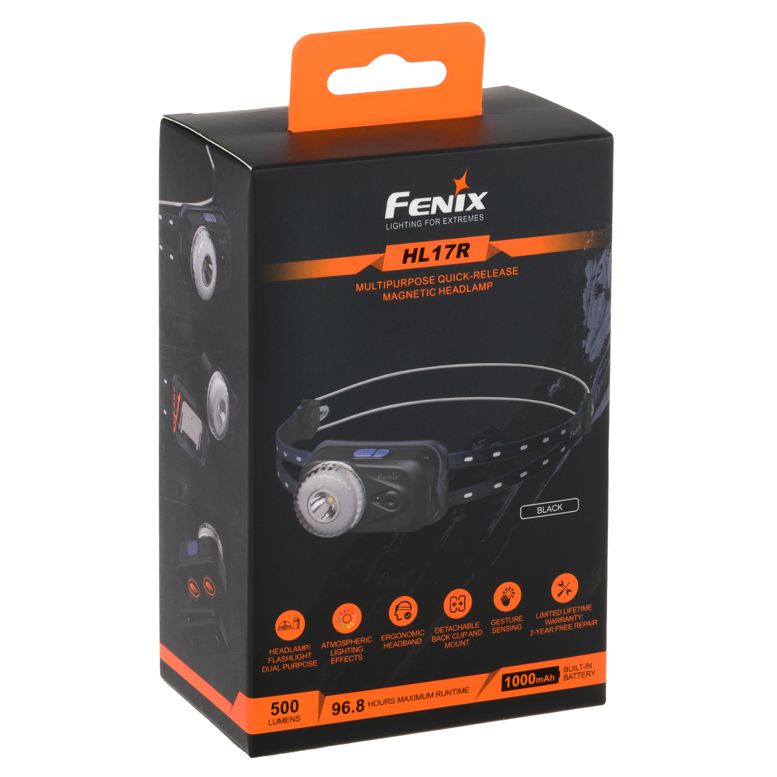 Fenix HL17R fejlámpa Black - 500 lumen
