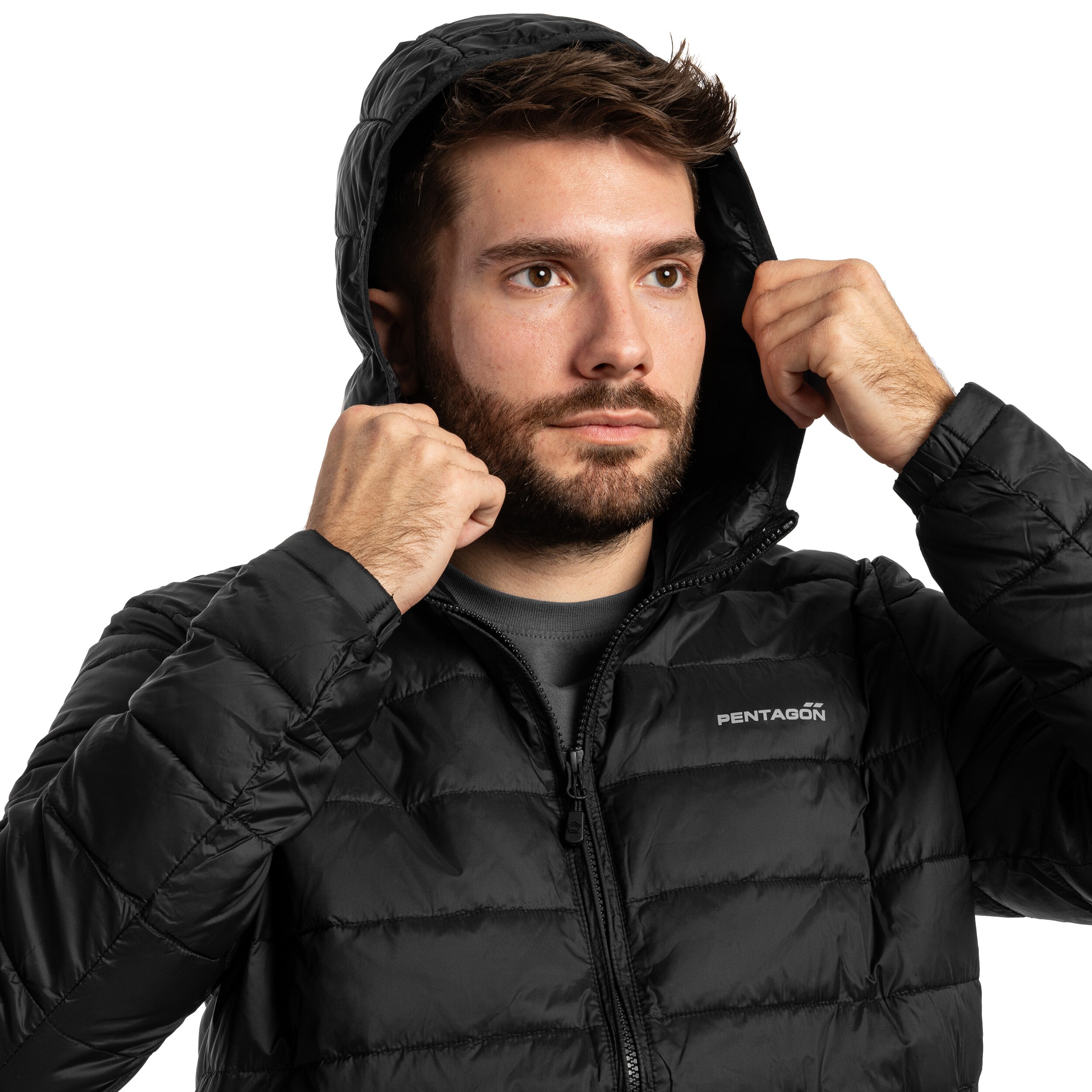 Pentagon Aurora 2.0 Puffer Hooded kabát - Black