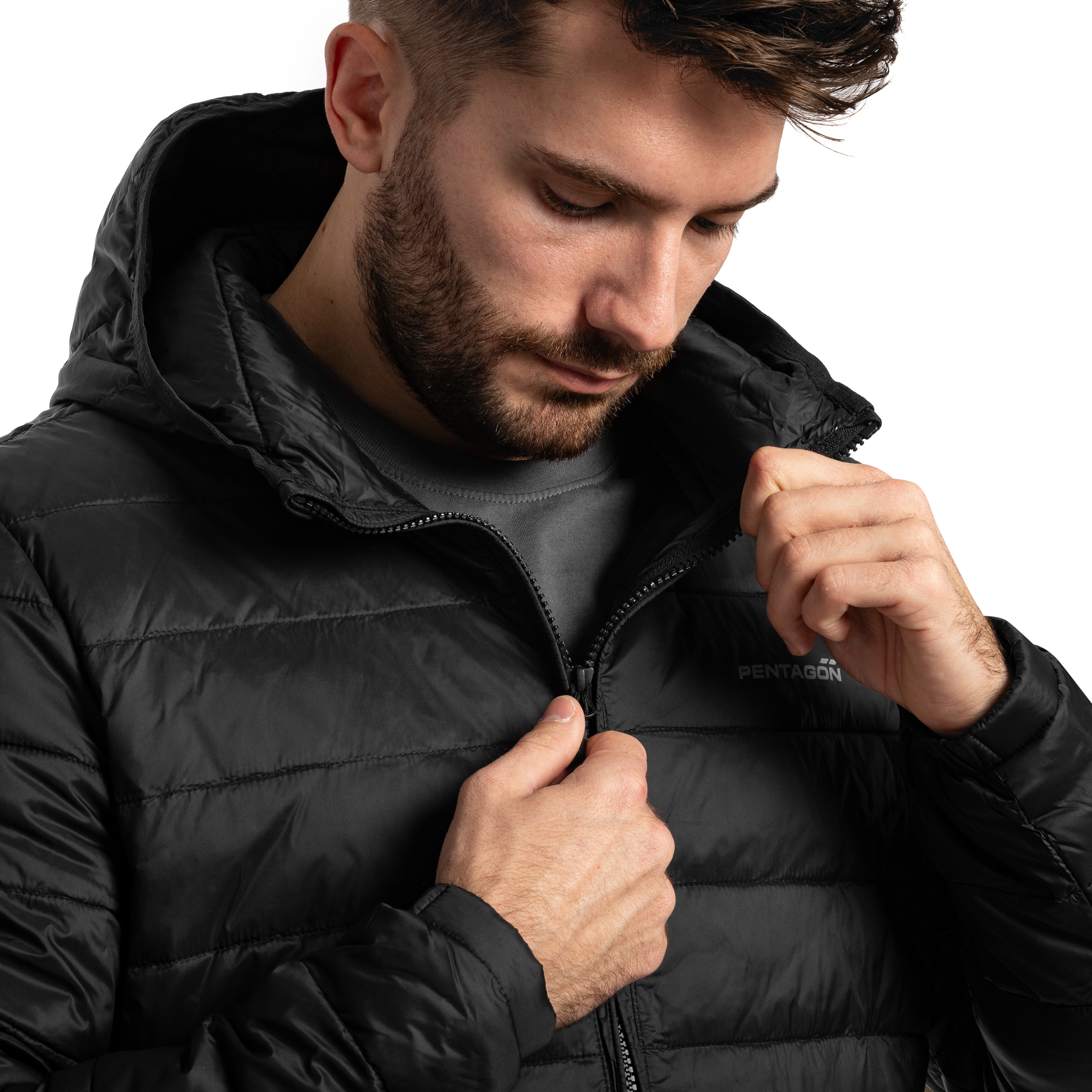 Pentagon Aurora 2.0 Puffer Hooded kabát - Black
