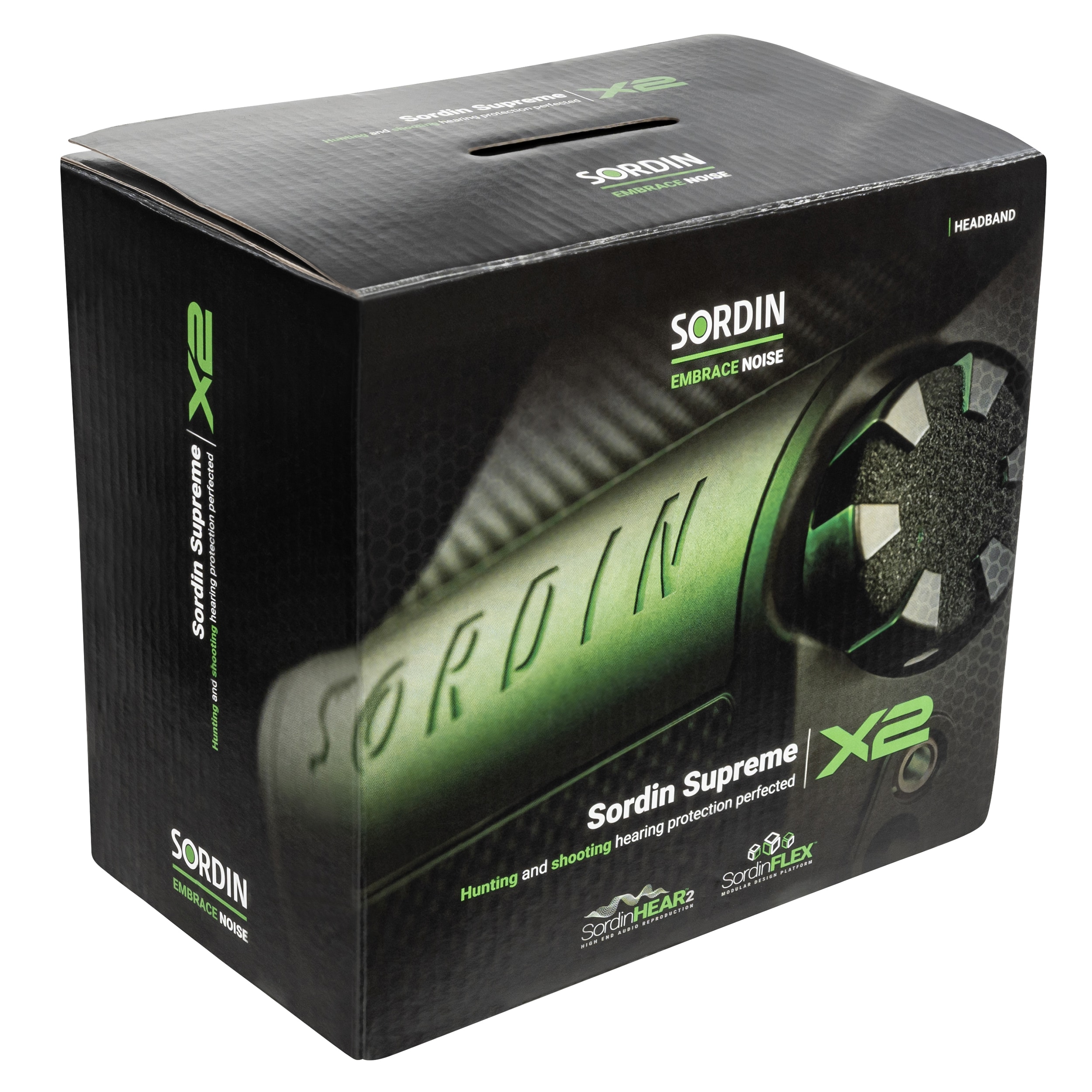 Sordin Supreme X2 Gel Headband - aktív hallásvédő Green