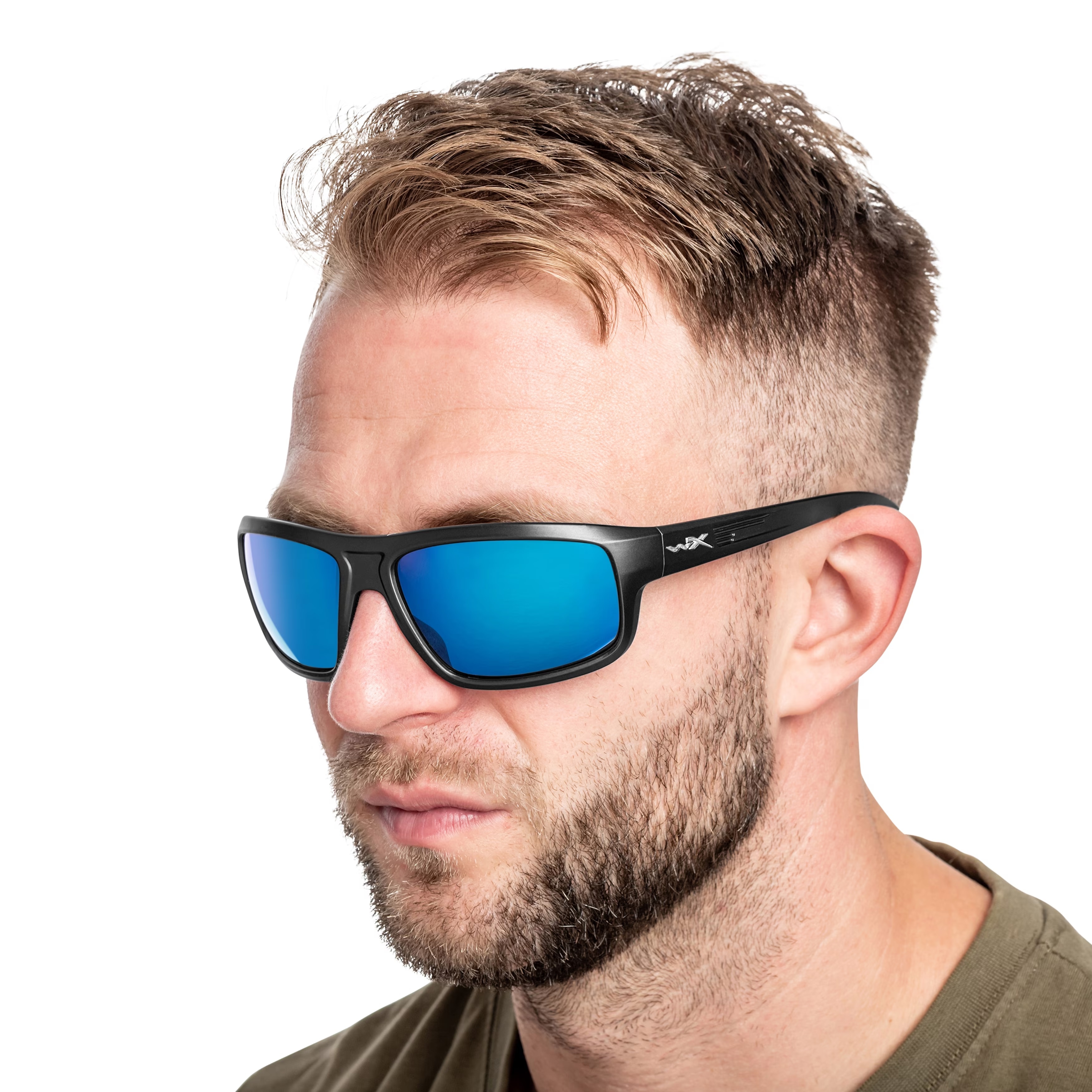 Wiley X Contend taktikai szemüveg - Captivate Polarized Blue Mirror/Matte Graphite + Anti-Fog Cleaner Kit - szett