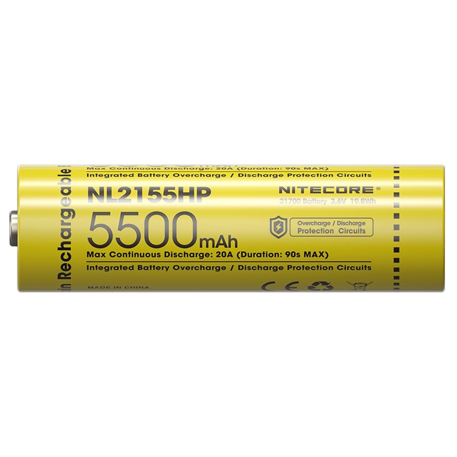 3,6 V Nitecore NL2155HP 21700 akkumulátor - 5500 mAh