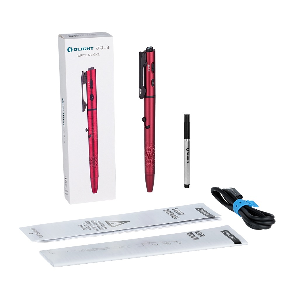 Olight O'Pen 3 zseblámpás toll Wine Red - 120 lumen