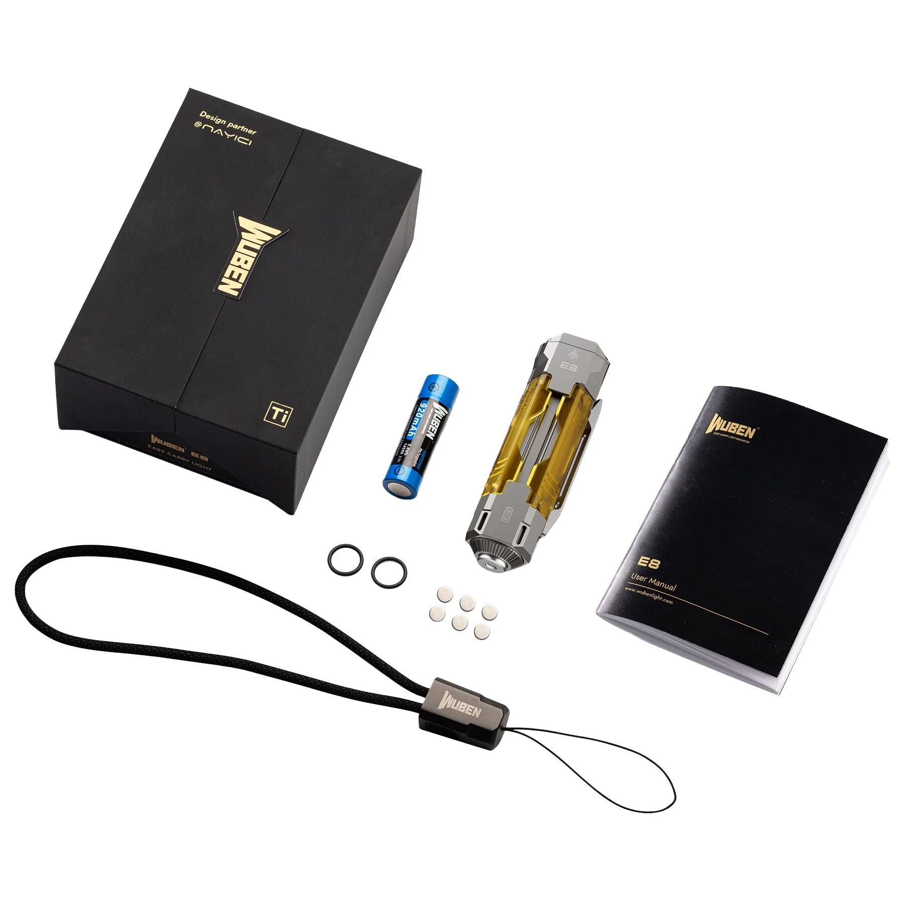 Wuben E8 Black zseblámpa - 1300 lumen