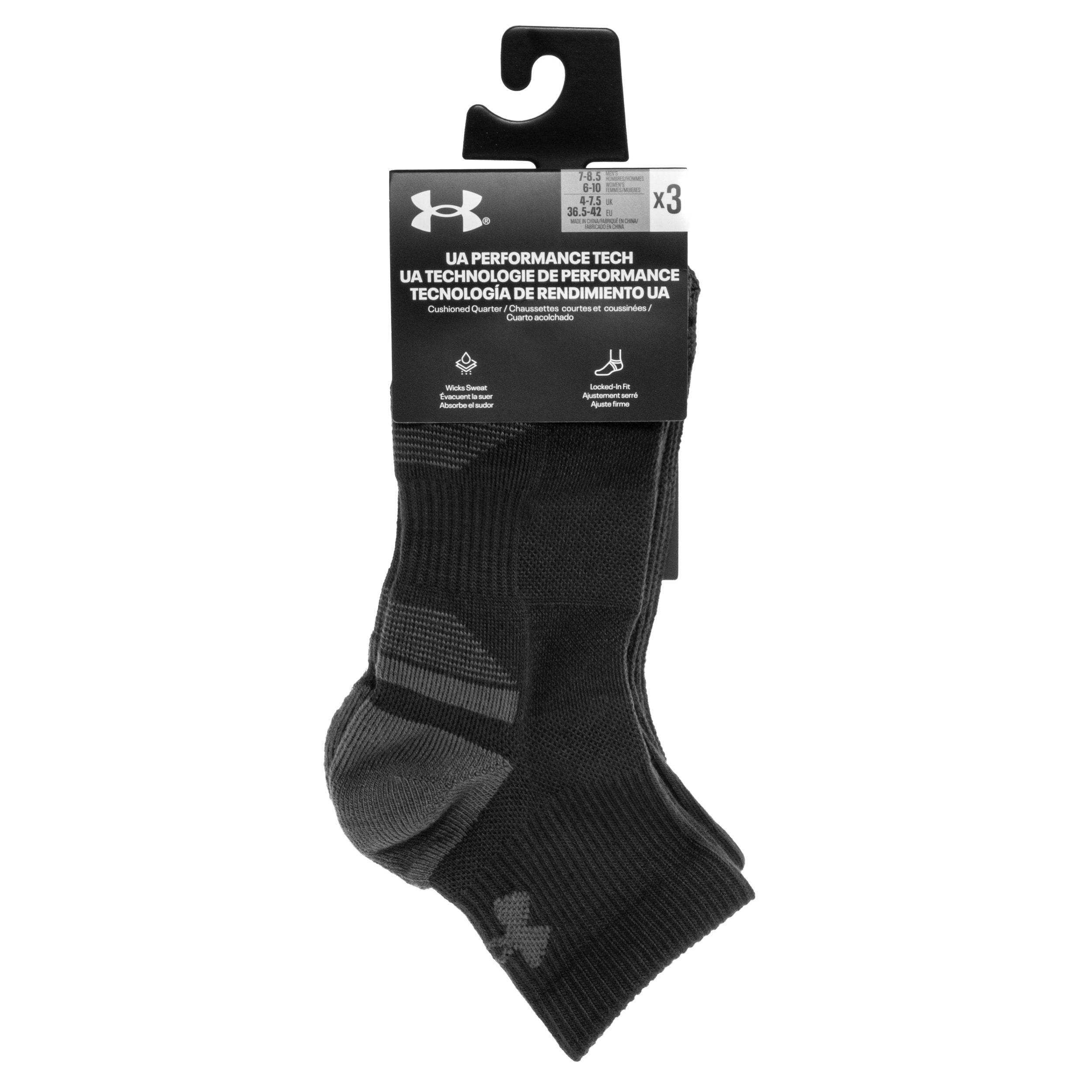 Under Armour Performance Tech Mid Cut zokni Black/Jet Grey - 3 pár