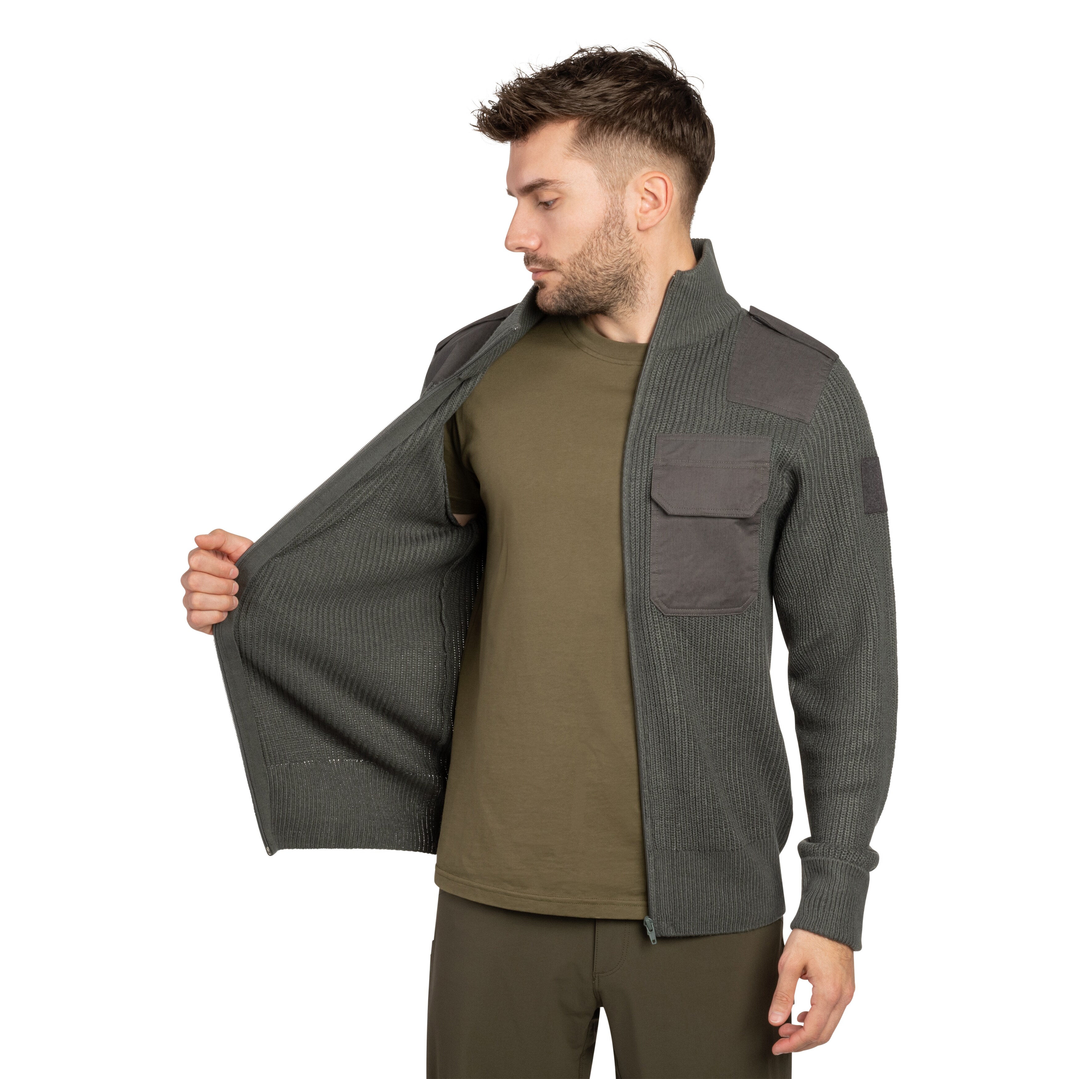 Brandit BW Cardigan pulóver - Anthracite