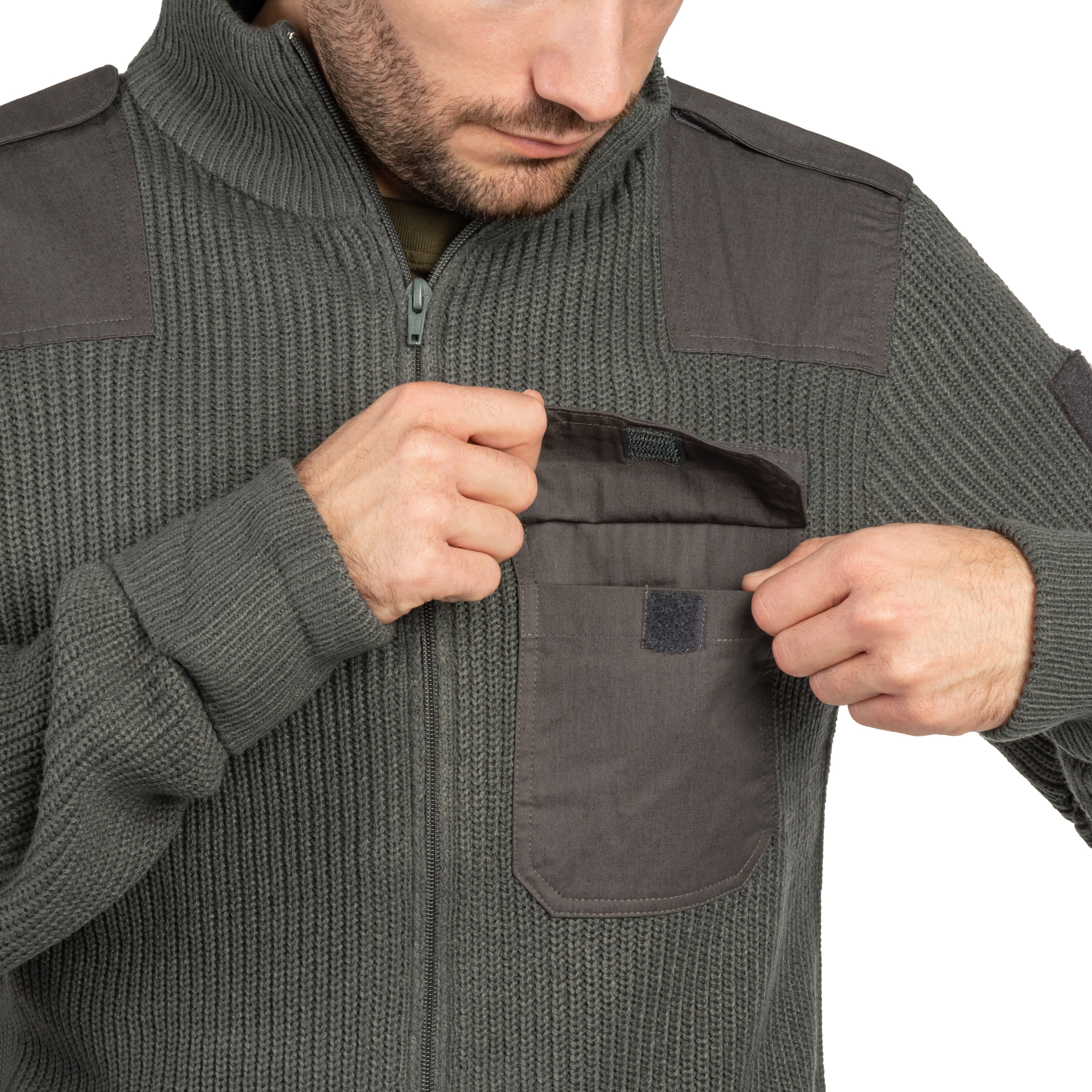 Brandit BW Cardigan pulóver - Anthracite