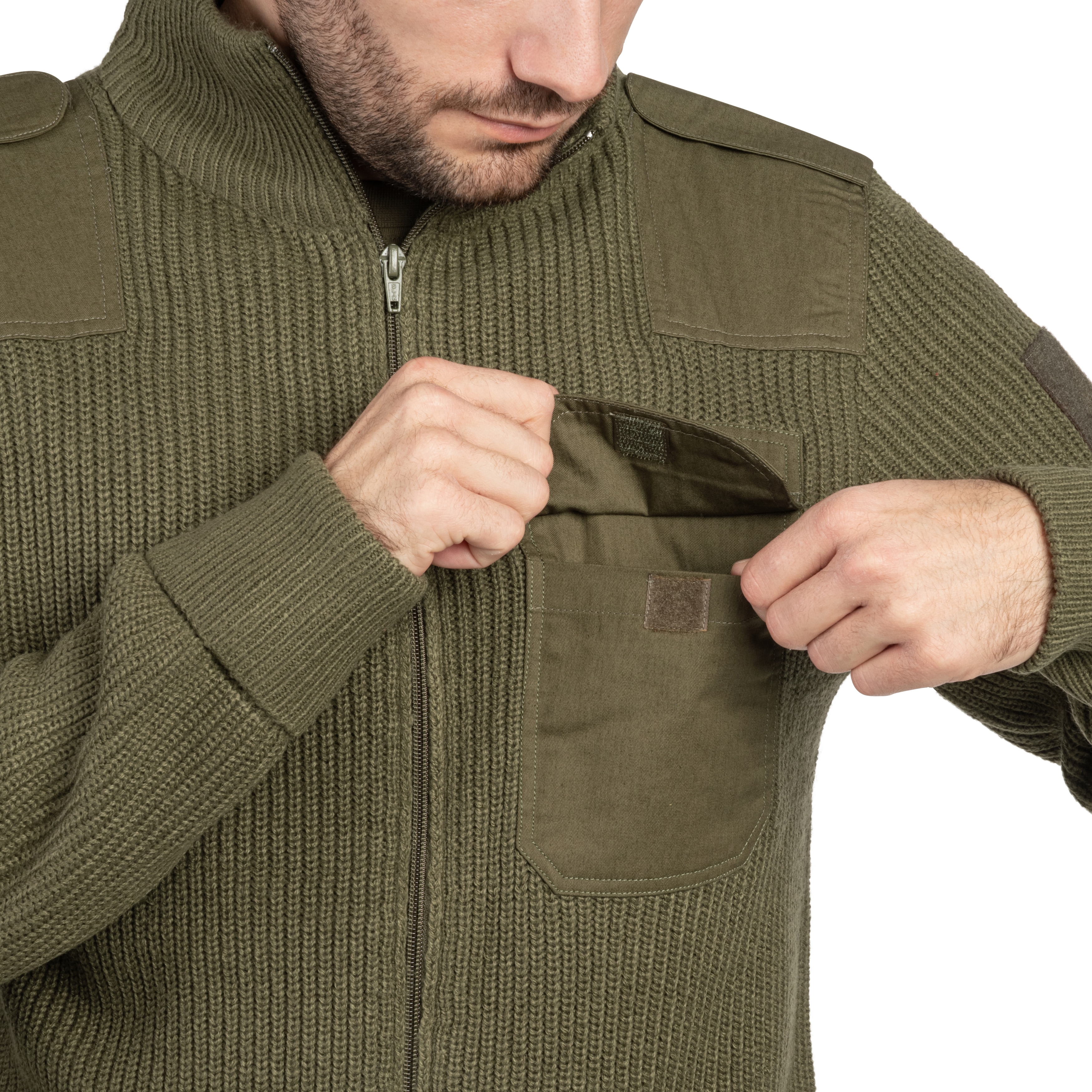 Brandit BW Cardigan pulóver - Olive