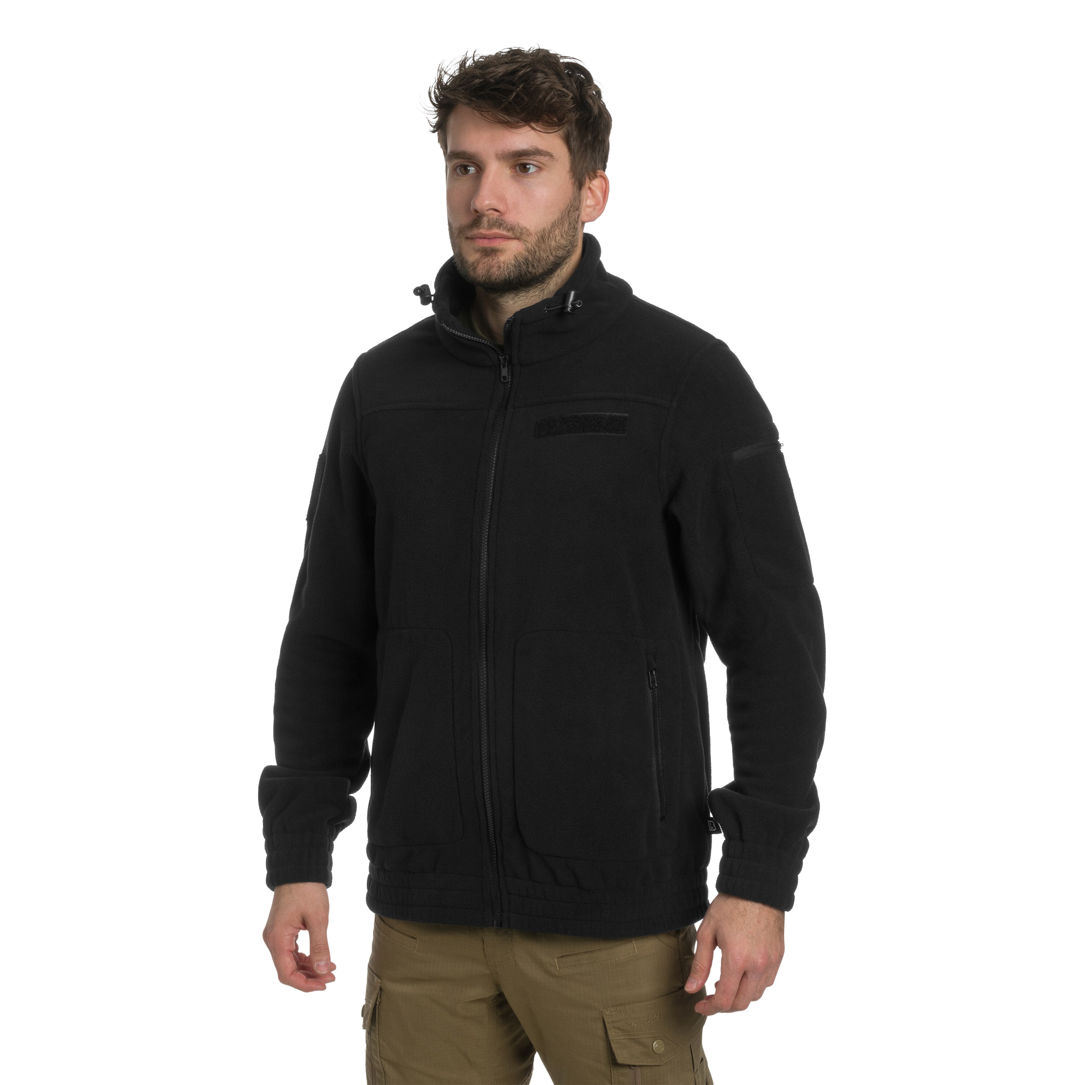 Brandit Fleecejacket Combat polár pulóver - Black