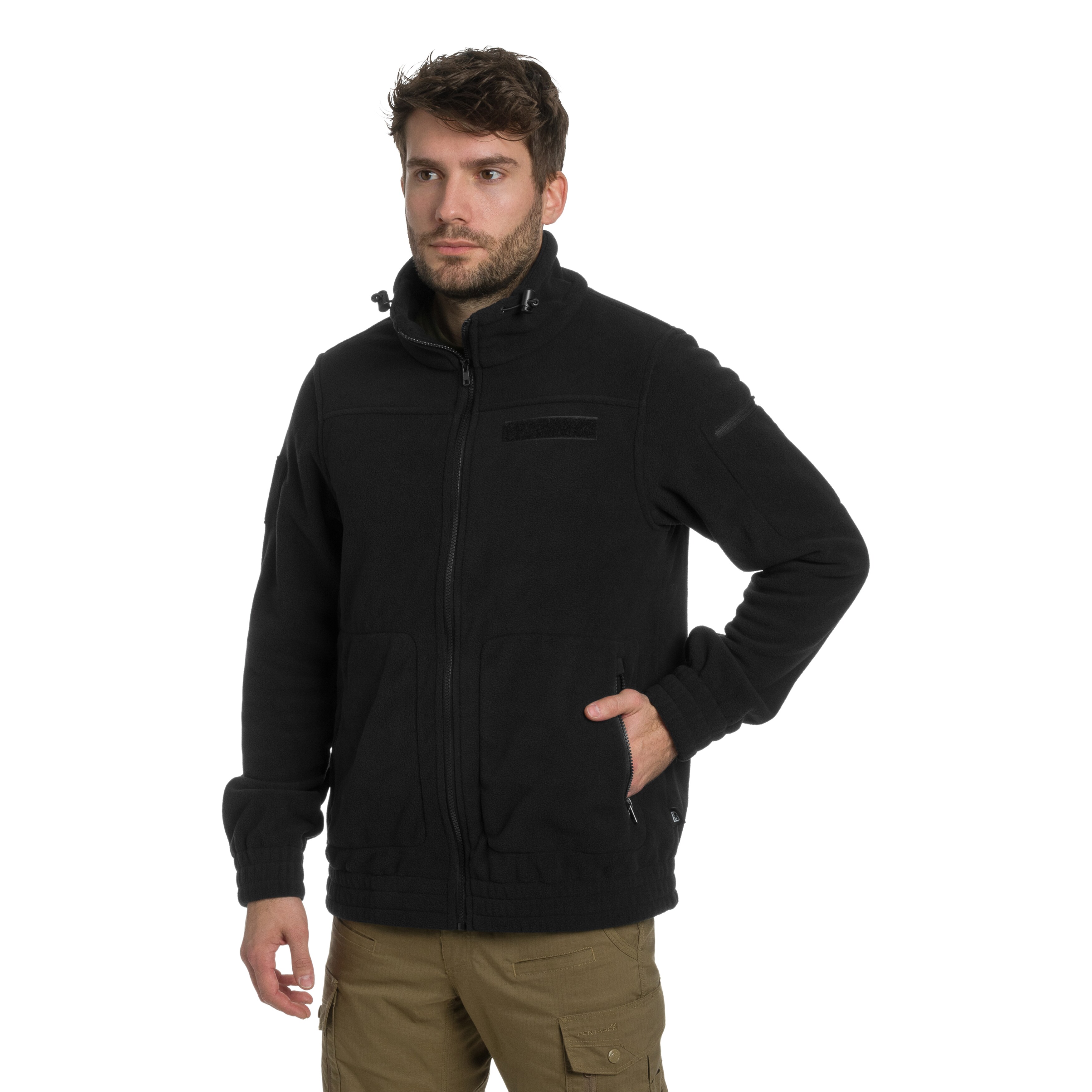 Brandit Fleecejacket Combat polár pulóver - Black