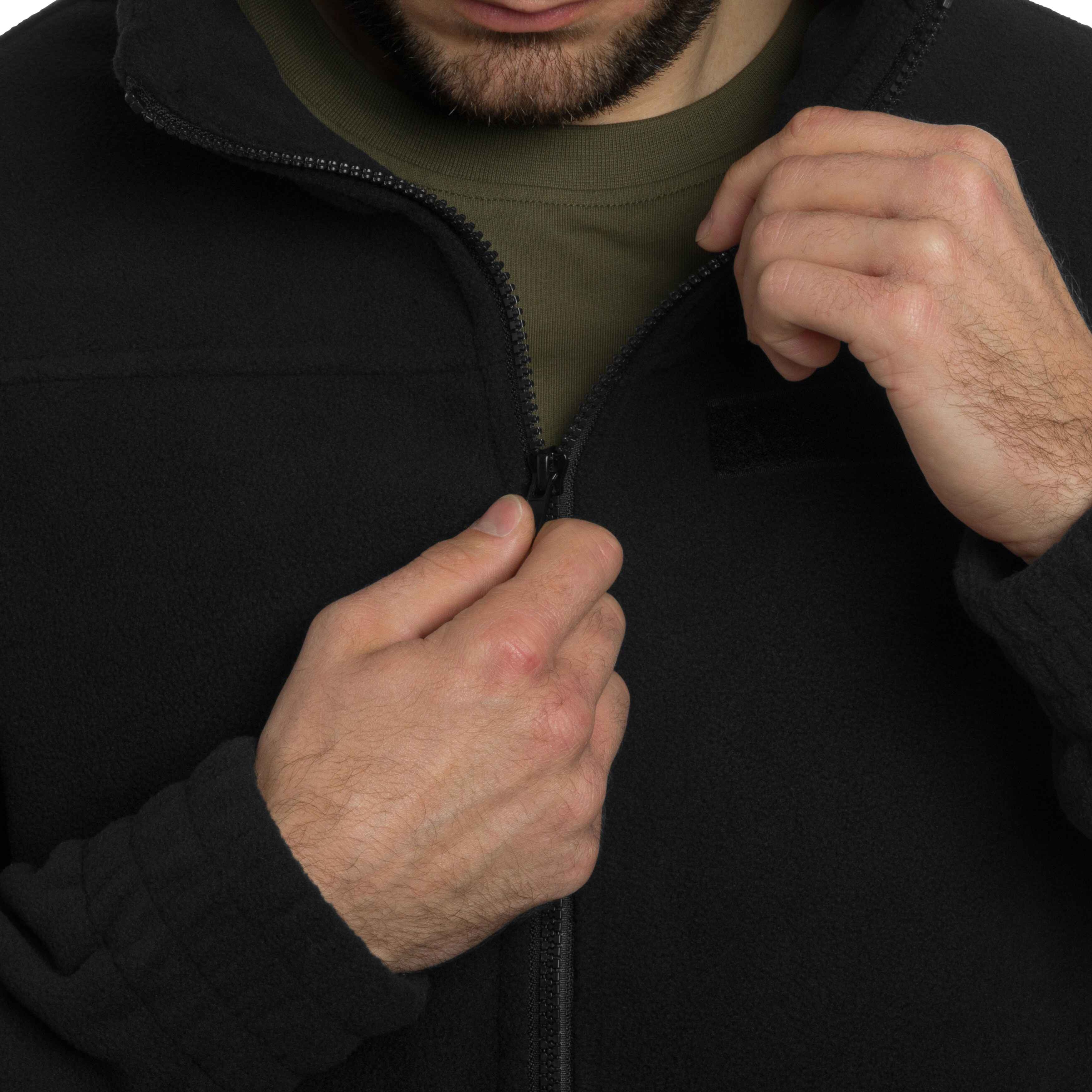 Brandit Fleecejacket Combat polár pulóver - Black