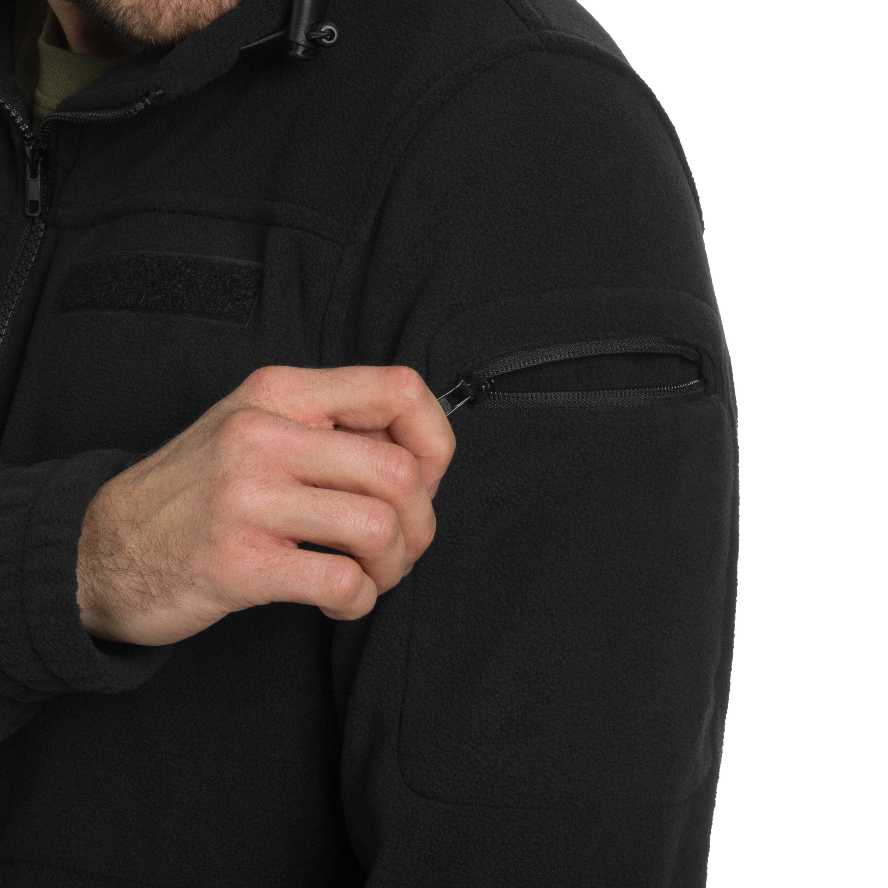 Brandit Fleecejacket Combat polár pulóver - Black