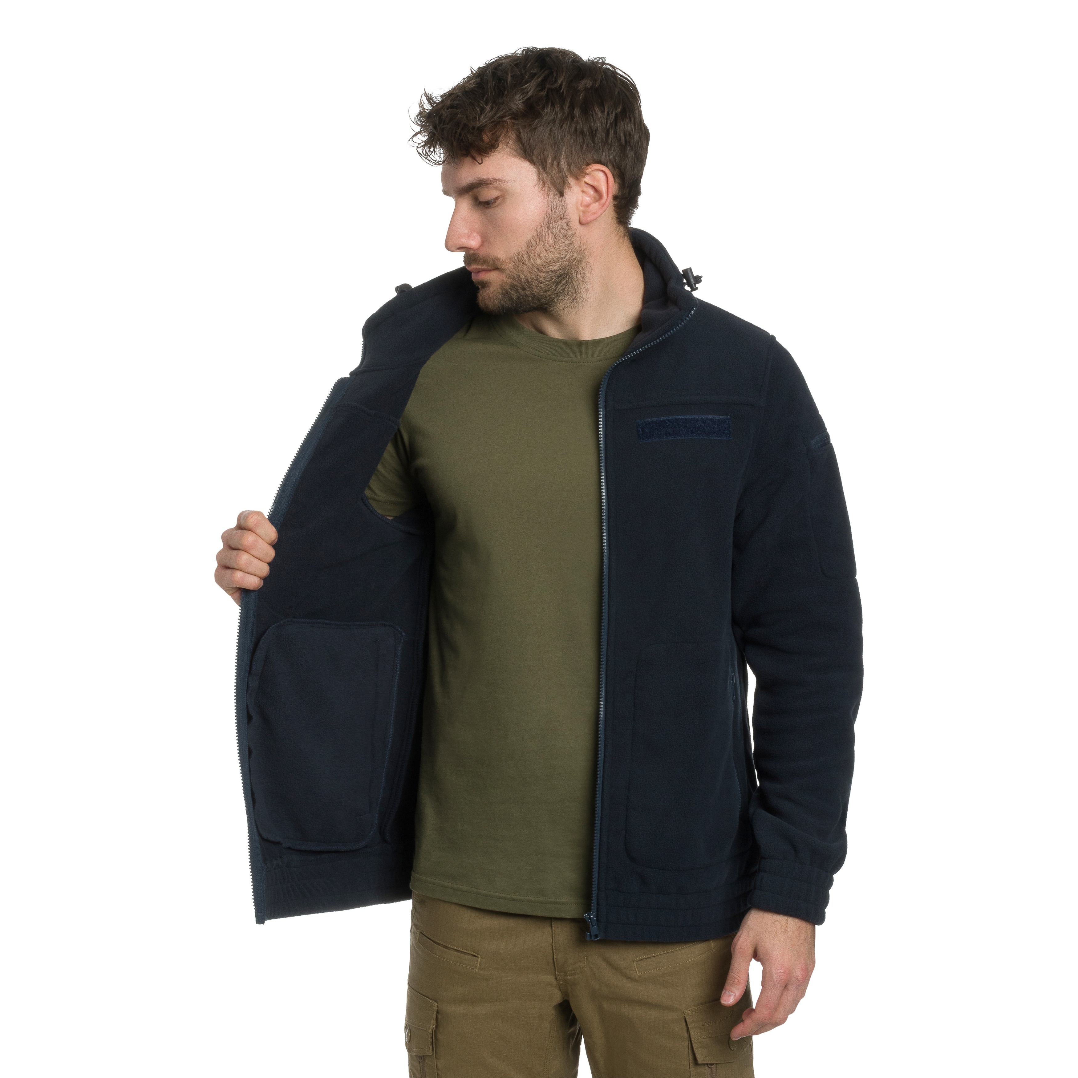 Brandit Fleecejacket Combat polár pulóver - Navy