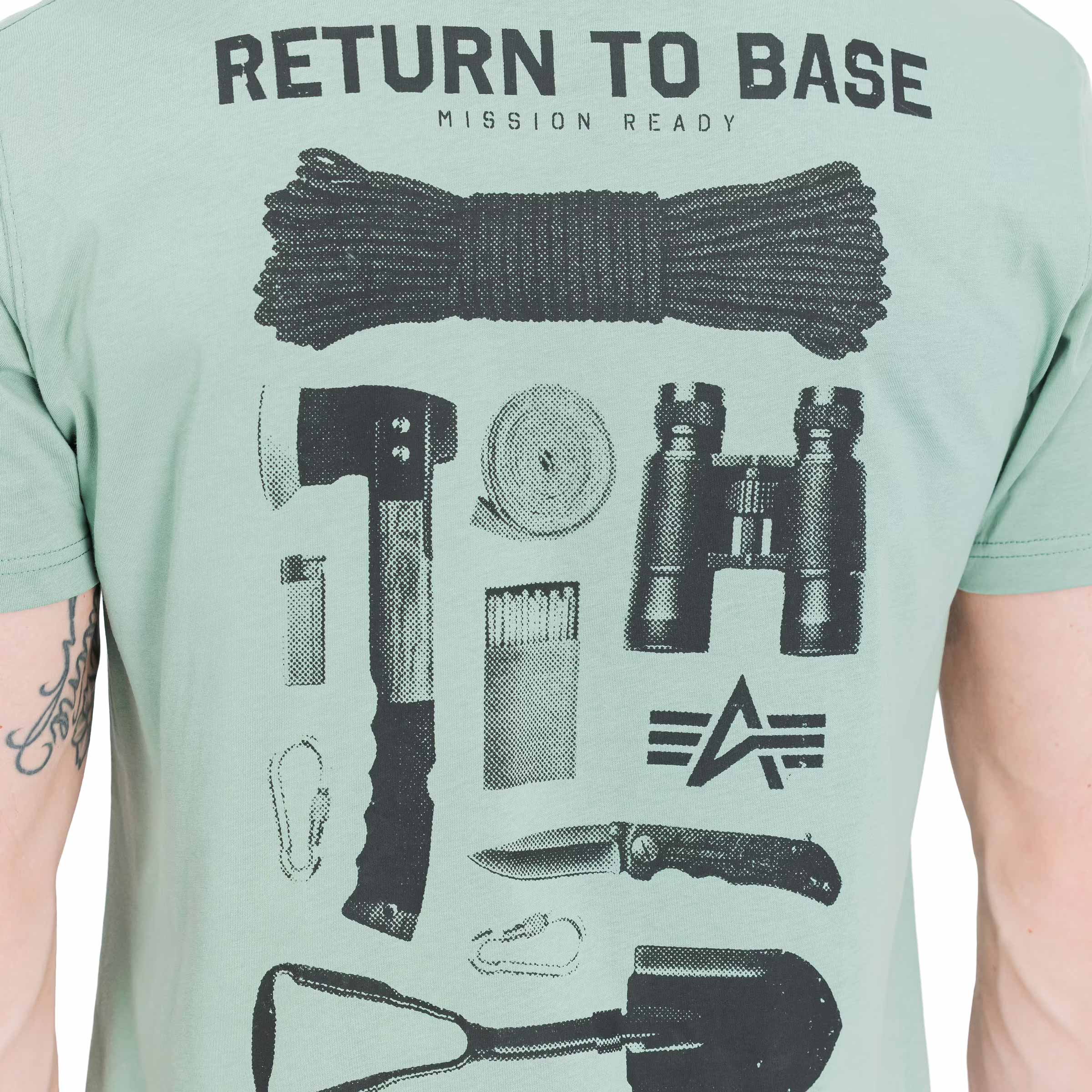 Alpha Industries Return to Base póló - Frost zöld