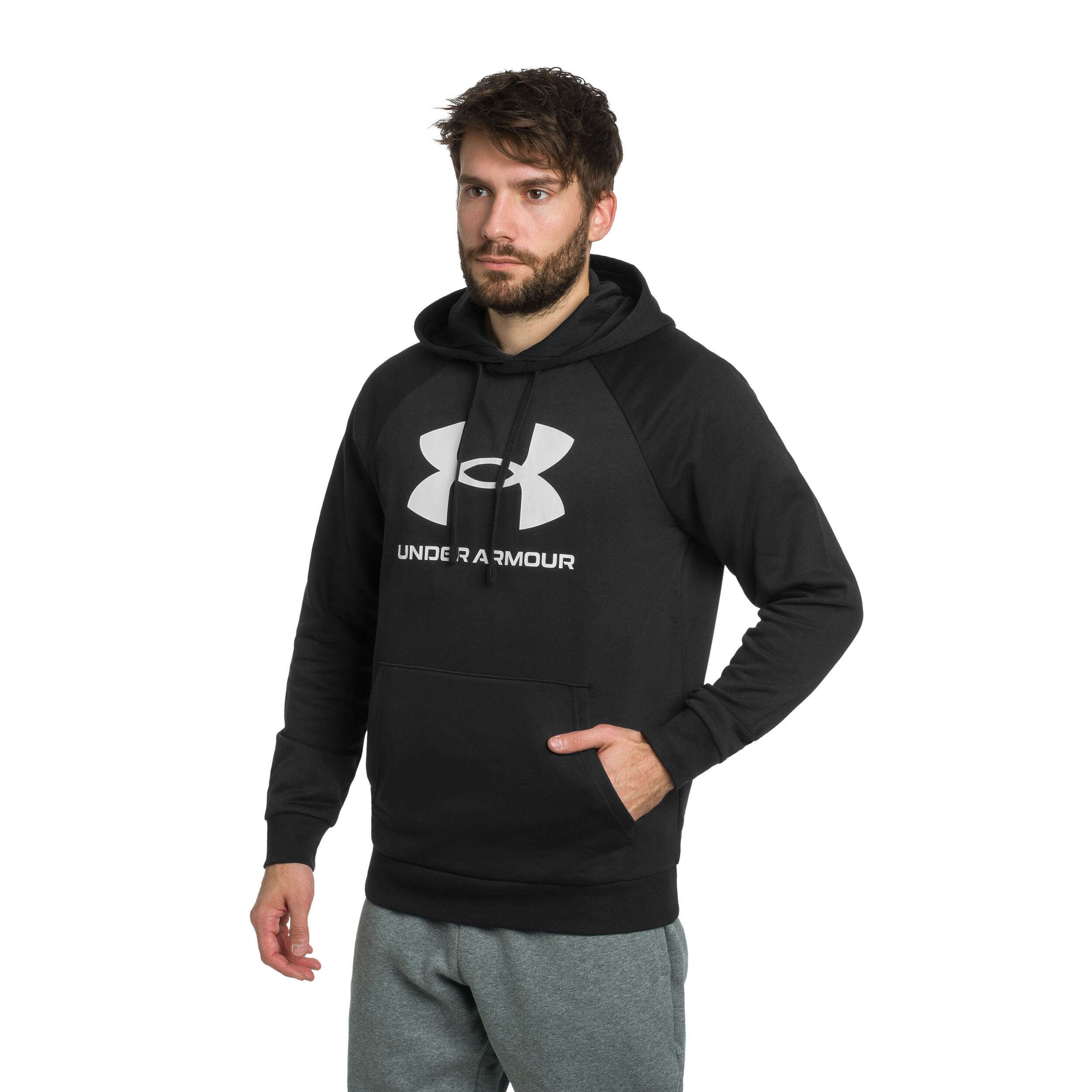 Under Armour Rival Fleece Logo pulóver - Black/White