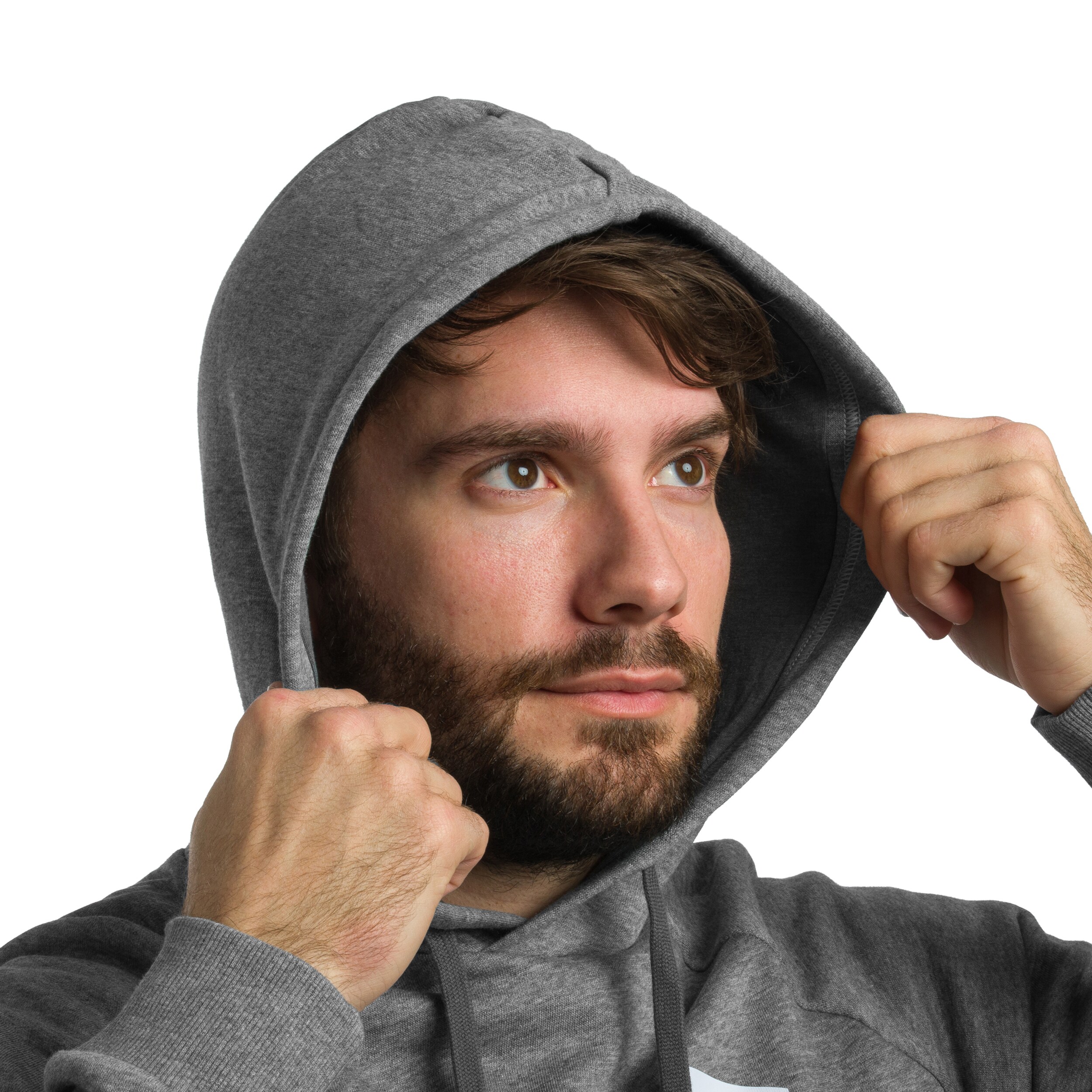 Under Armour Rival Fleece Logo pulóver - Castlerock Light Heather/White