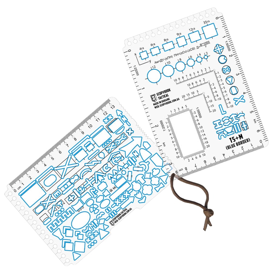 M-Tac Ecopybook Tactical TS+M NATO vonalzó szett - Blue