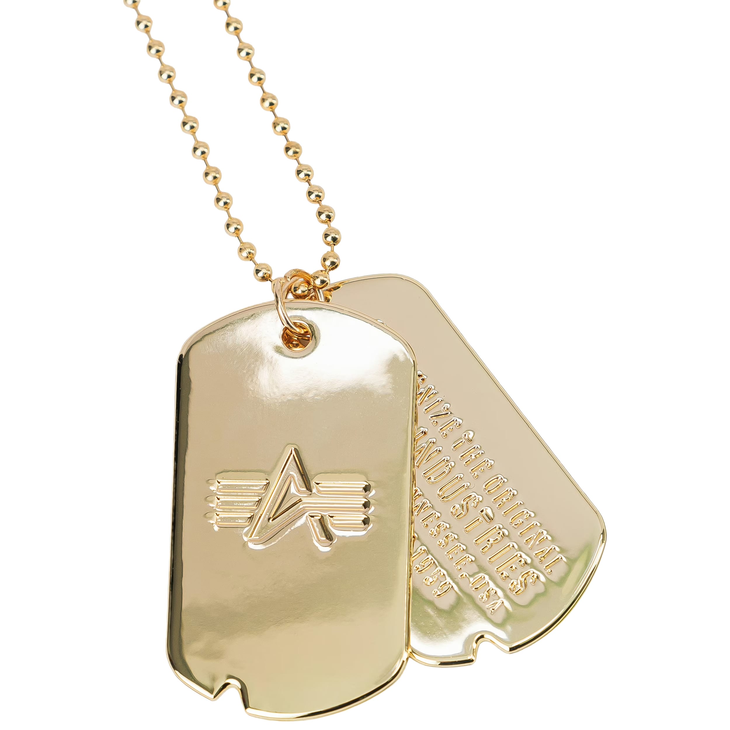 Alpha Industries Dog Tag Necklace dögcédula - Gold