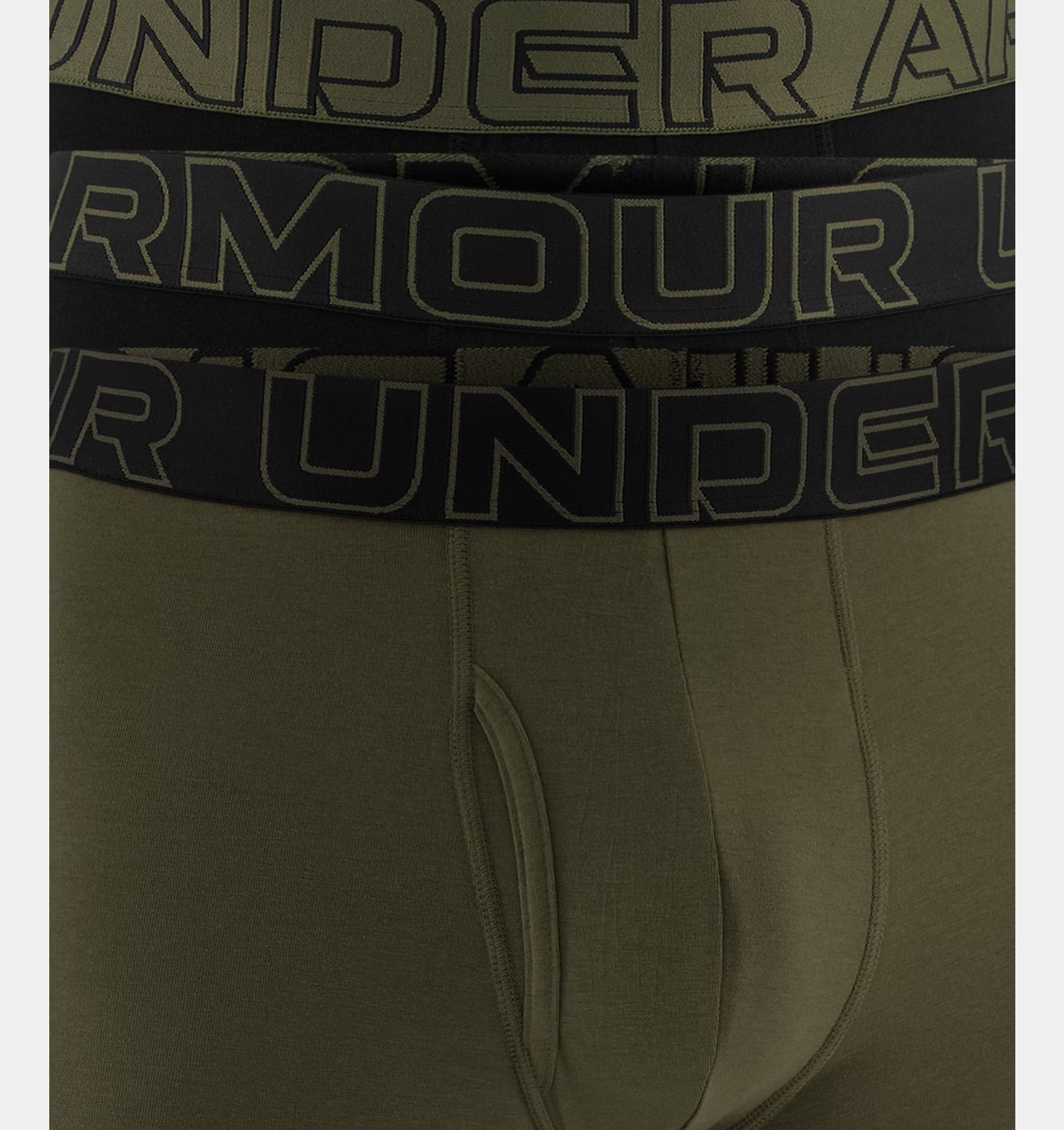 Under Armour Performance Cotton Boxerjock bokszeralsó - Black/Marine OD Green - 3 db