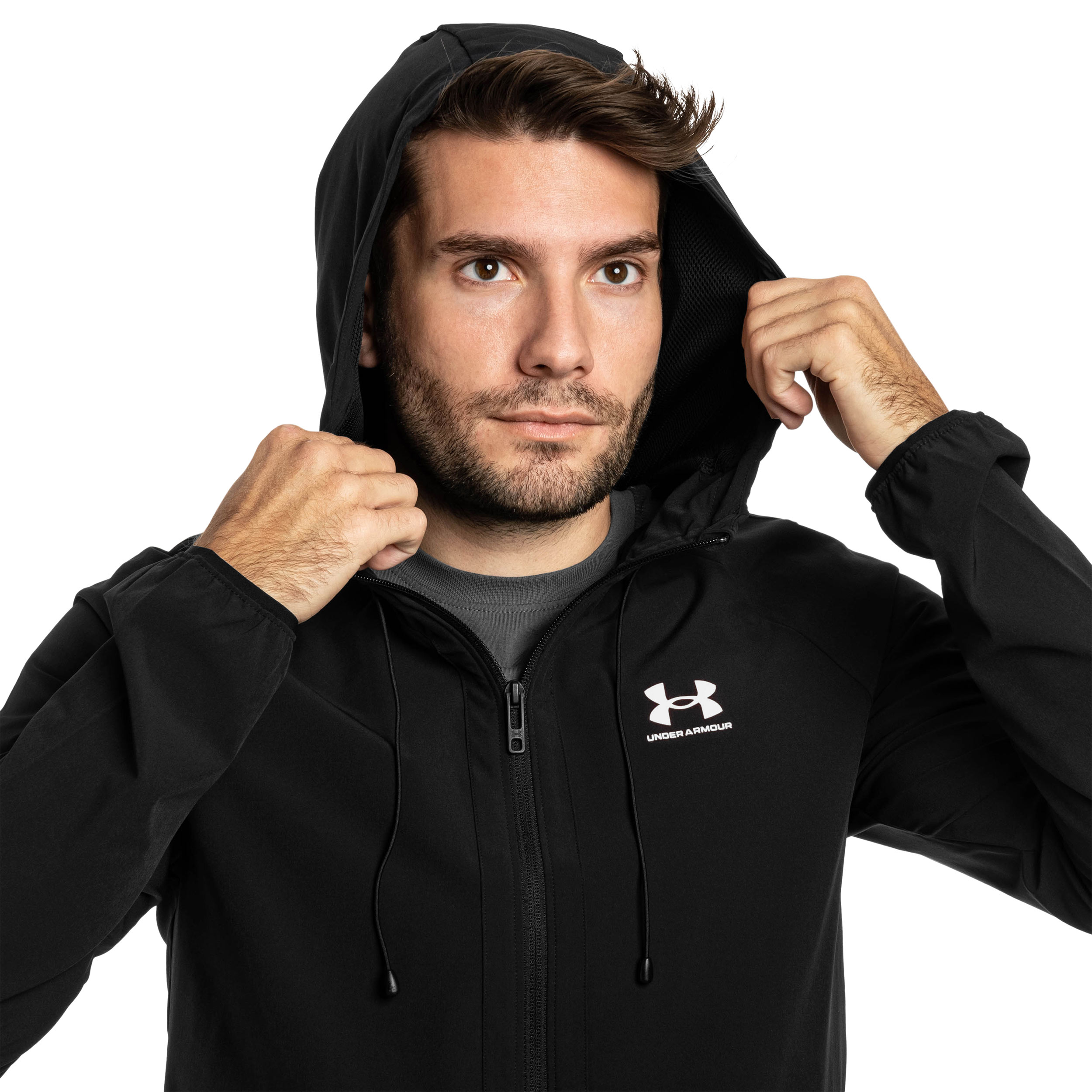 Under Armour UA Stretch Woven kabát - Black/White