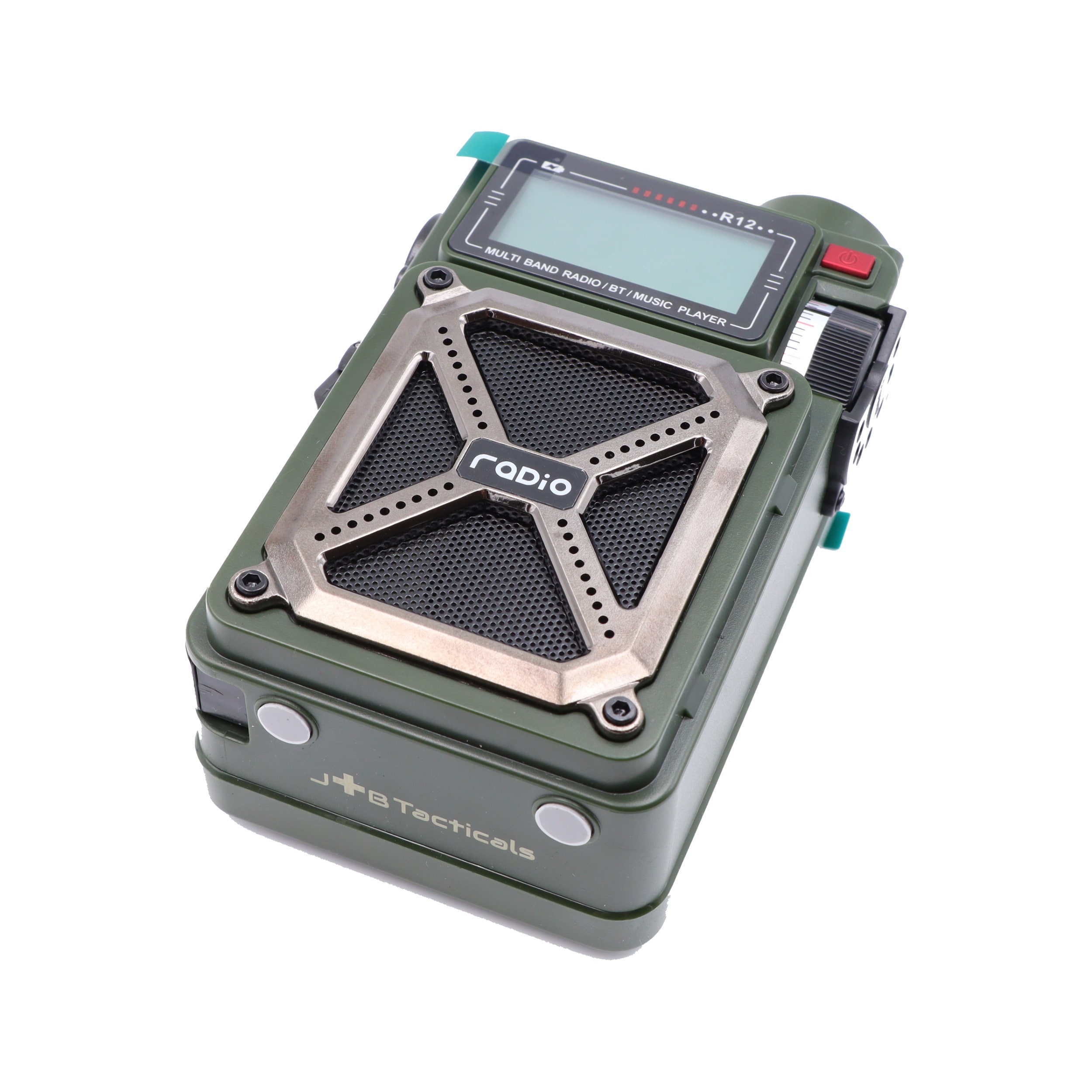 JB Tacticals R12 kézi hajtású rádiós zseblámpa powerbank funkcióval - Green