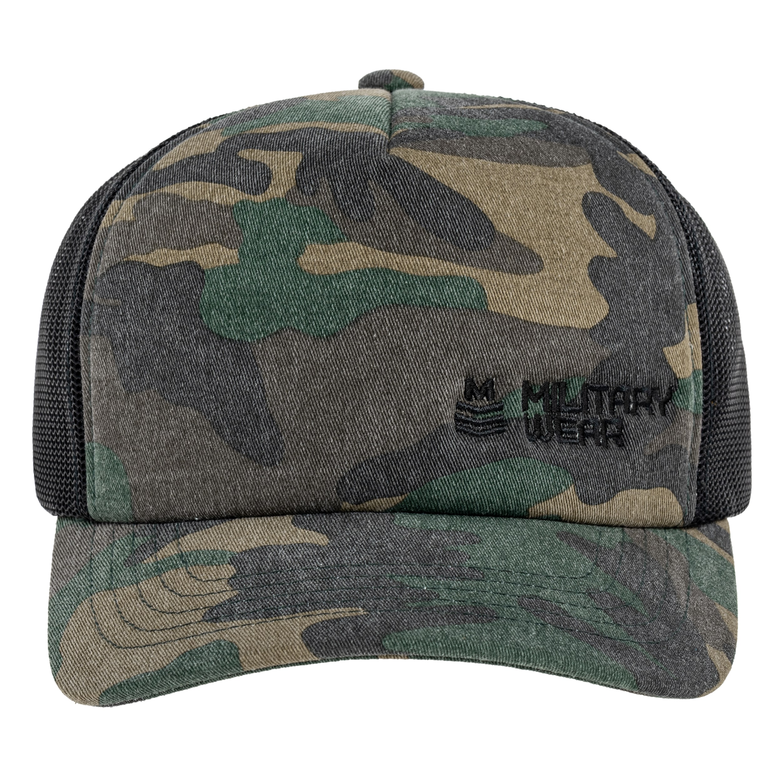 Military Wear Trucker Cap baseball sapka - Woodland/Black