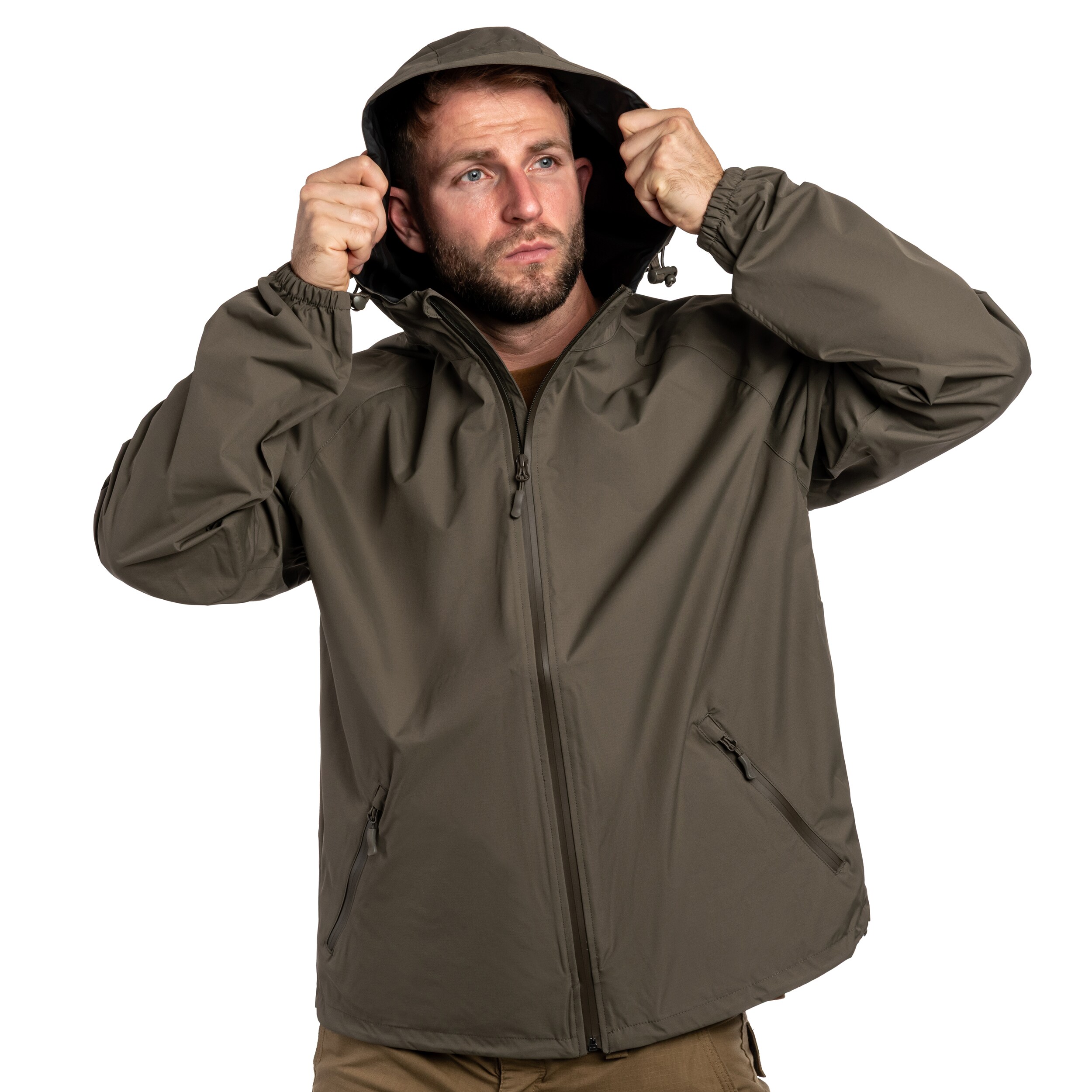 A10 Equipment Lightshell Short Jacket Rain Protect kabát - Olive Green