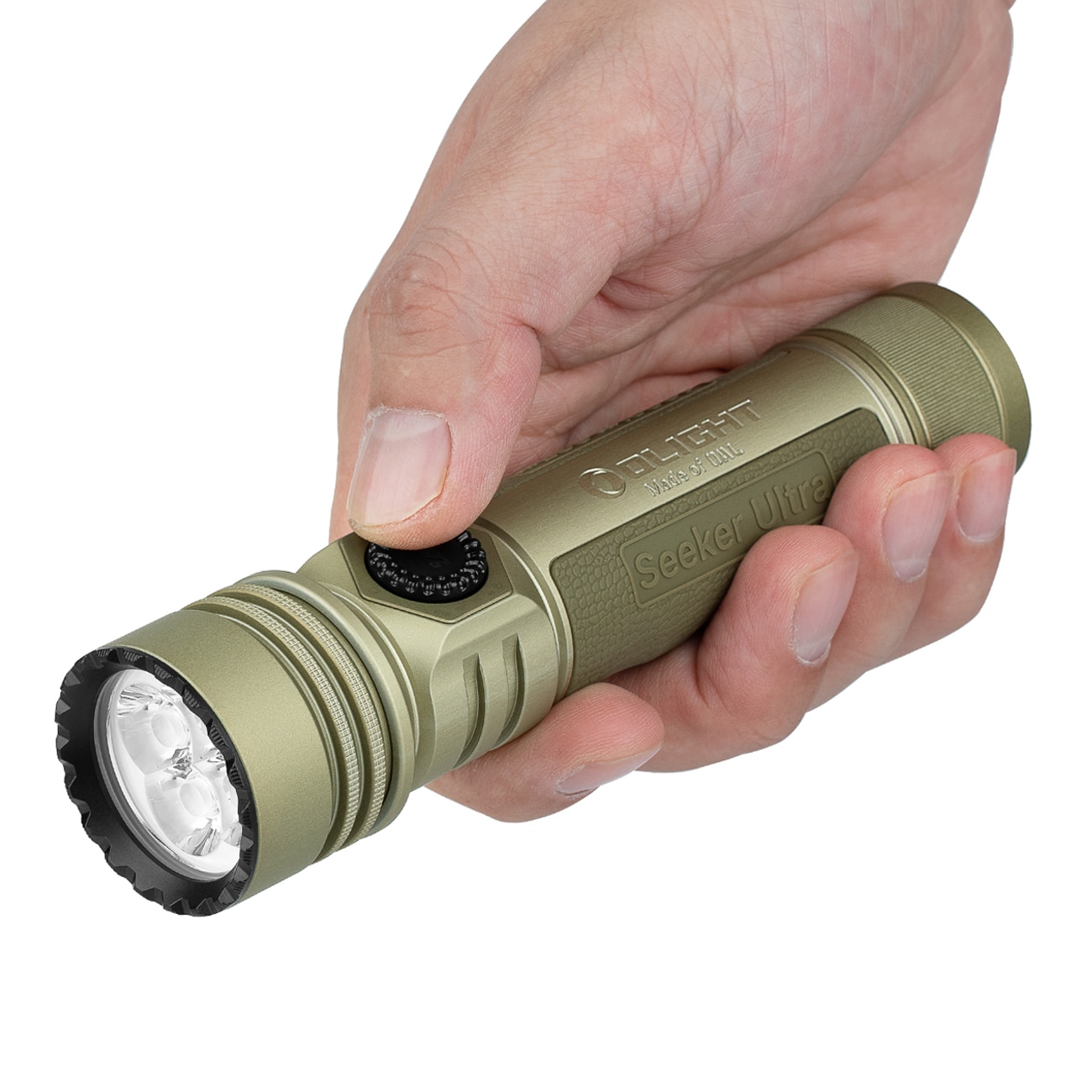 Olight Seeker Ultra Cool White Olive Green taktikai kereső zseblámpa - 4800 lumen