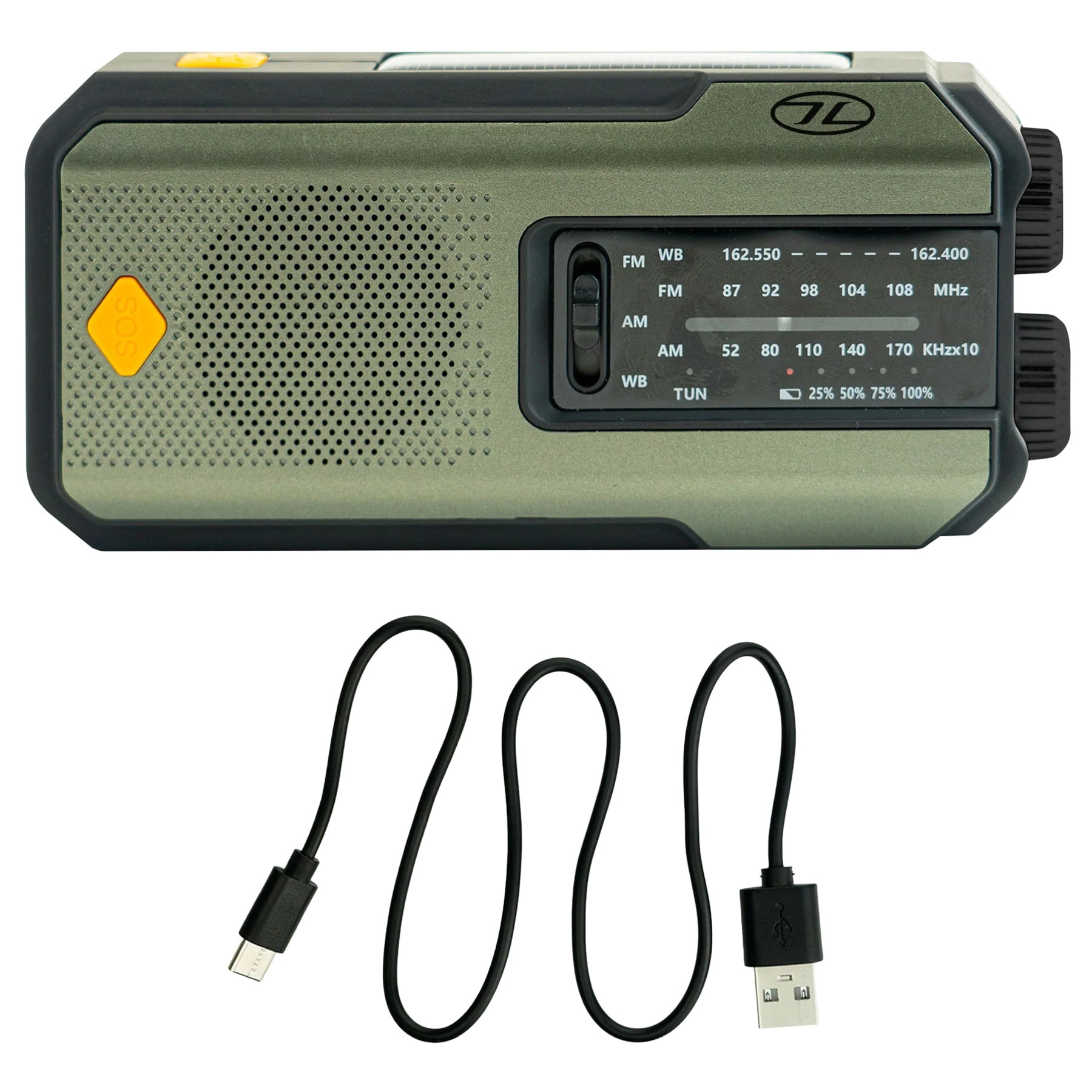 Highlander Outdoor Universal Survival Emergency Hub vészhelyzeti rádió